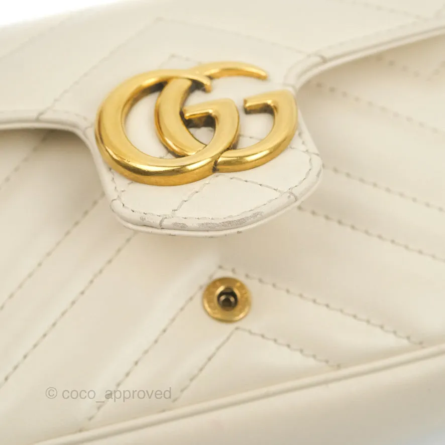 Gucci GG Marmont Matelass Leather Super Mini Bag Ivory