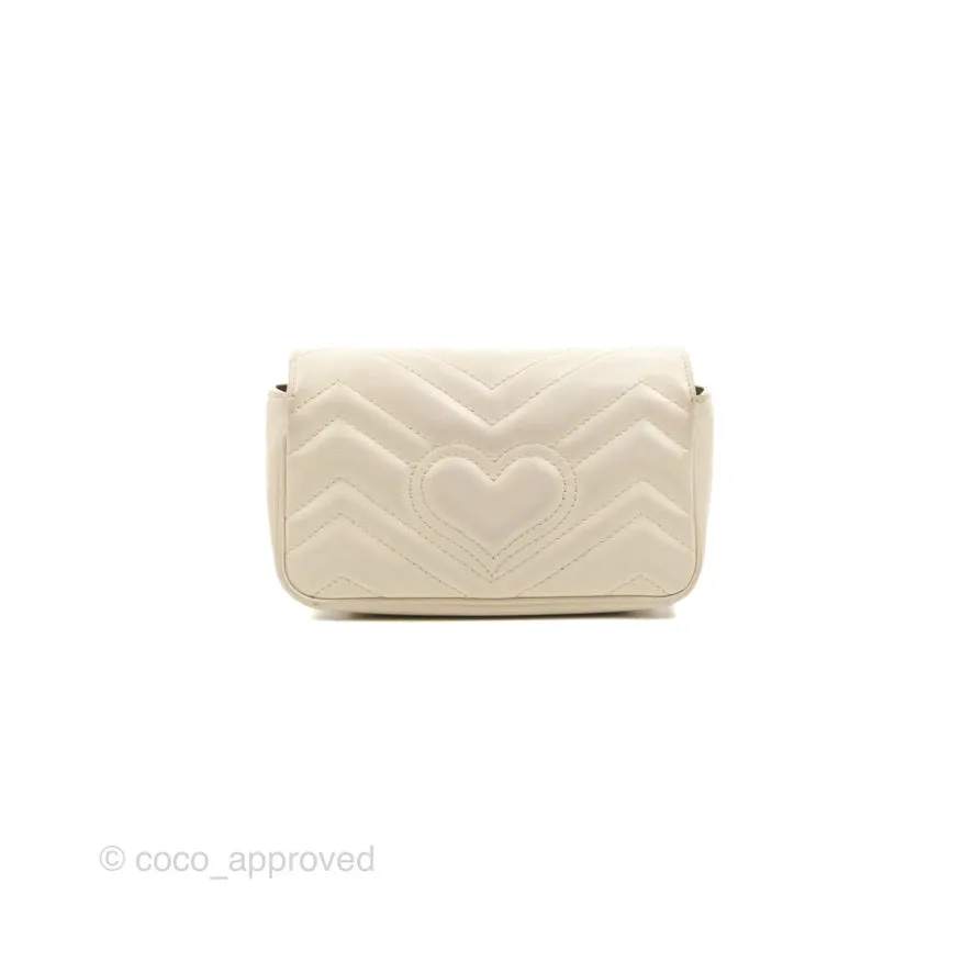 Gucci GG Marmont Matelass Leather Super Mini Bag Ivory