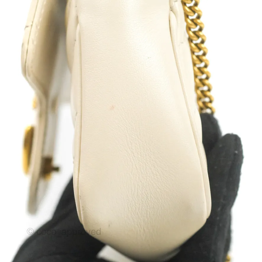 Gucci GG Marmont Matelass Leather Super Mini Bag Ivory
