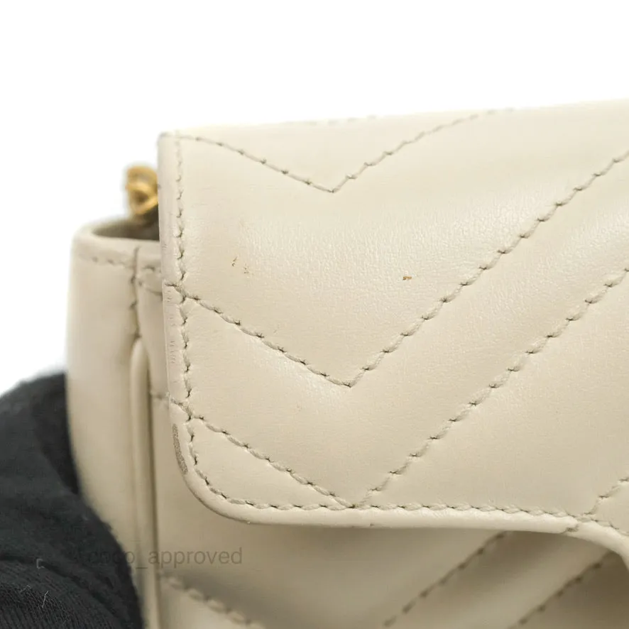 Gucci GG Marmont Matelass Leather Super Mini Bag Ivory