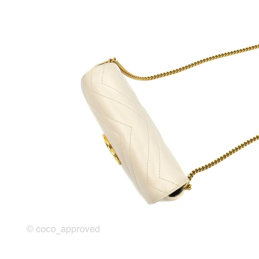 Gucci GG Marmont Matelass Leather Super Mini Bag Ivory