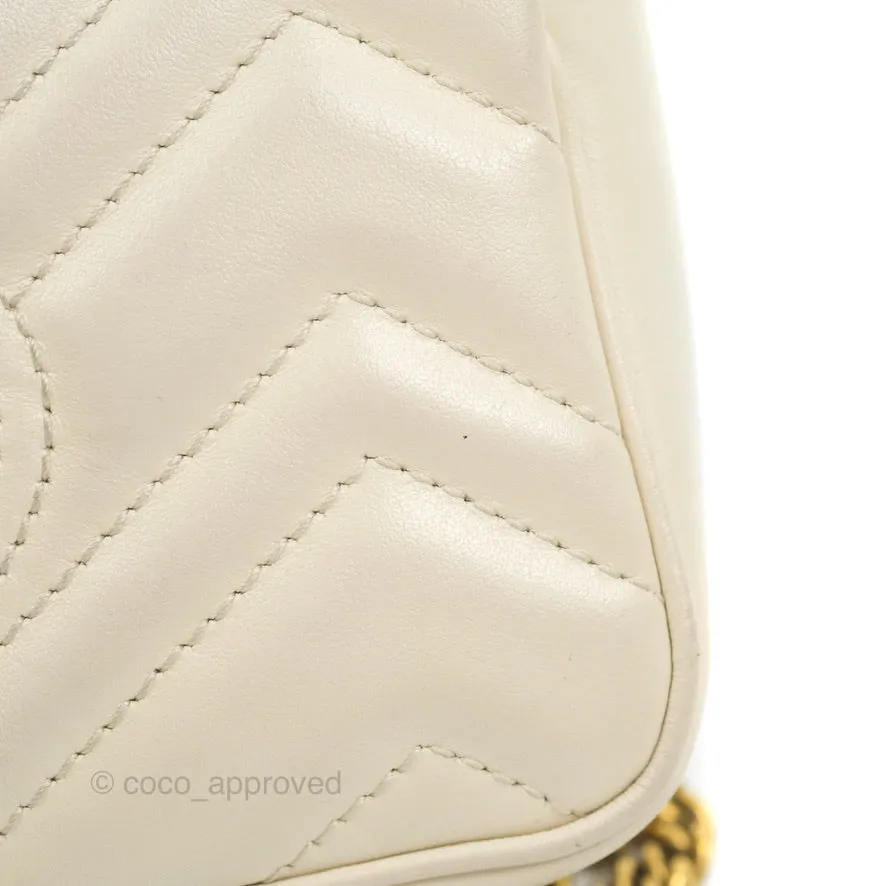 Gucci GG Marmont Matelass Leather Super Mini Bag Ivory