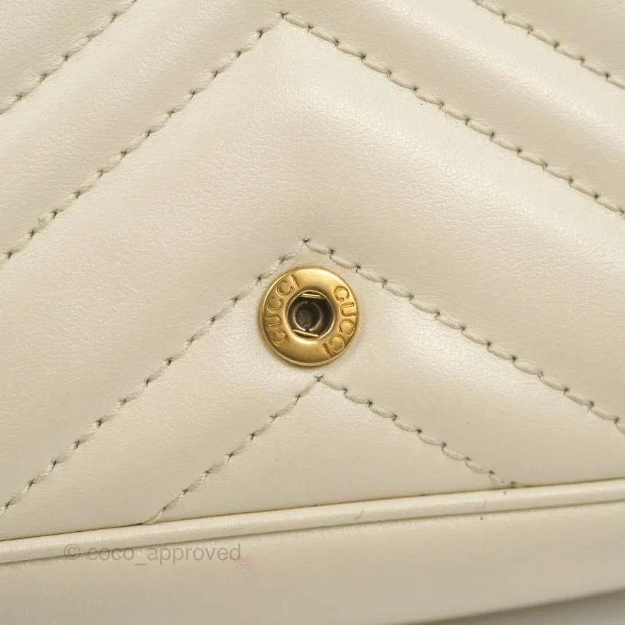 Gucci GG Marmont Matelass Leather Super Mini Bag Ivory