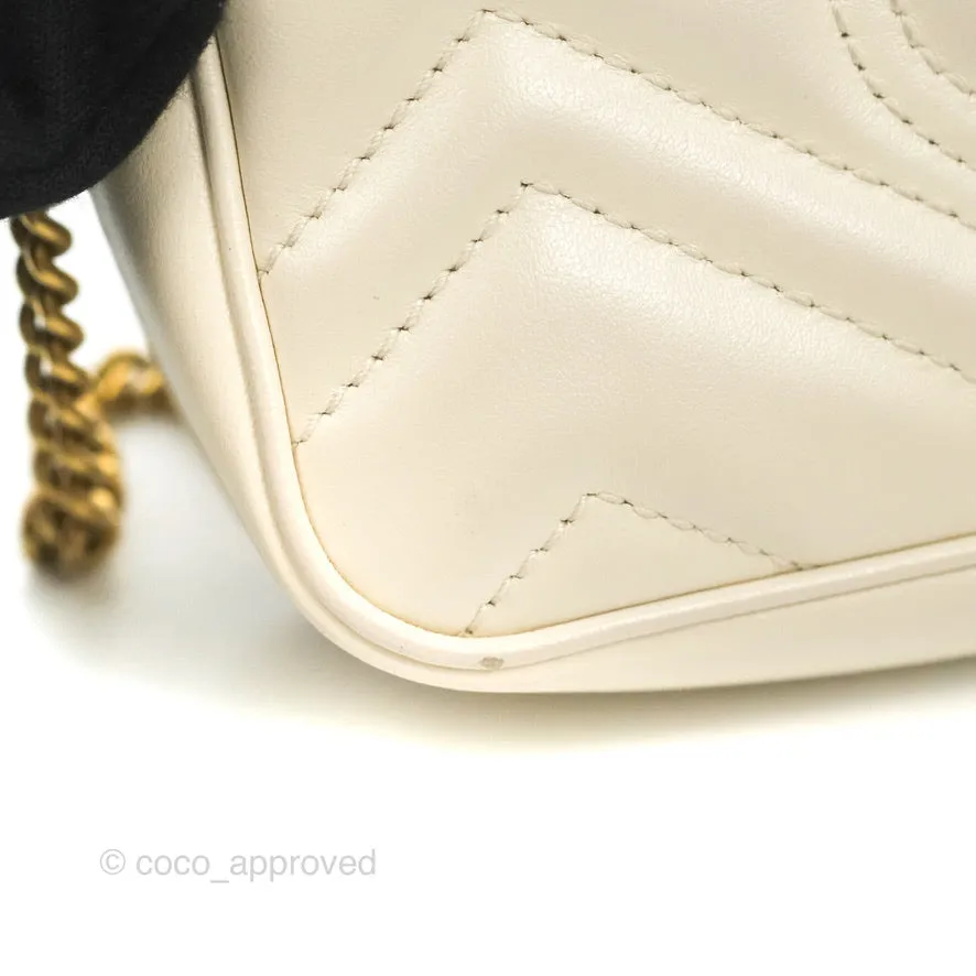 Gucci GG Marmont Matelass Leather Super Mini Bag Ivory