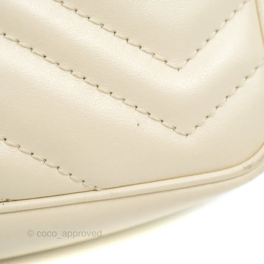 Gucci GG Marmont Matelass Leather Super Mini Bag Ivory