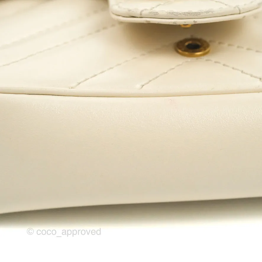 Gucci GG Marmont Matelass Leather Super Mini Bag Ivory