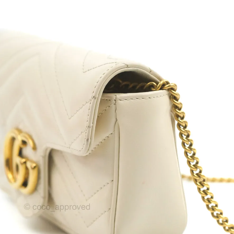 Gucci GG Marmont Matelass Leather Super Mini Bag Ivory