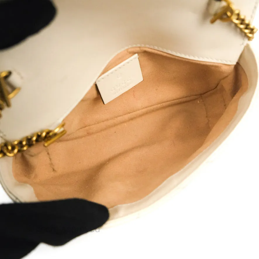 Gucci GG Marmont Matelass Leather Super Mini Bag Ivory