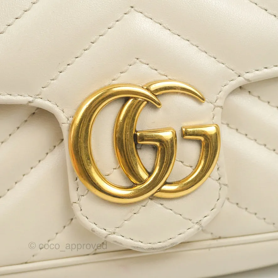 Gucci GG Marmont Matelass Leather Super Mini Bag Ivory