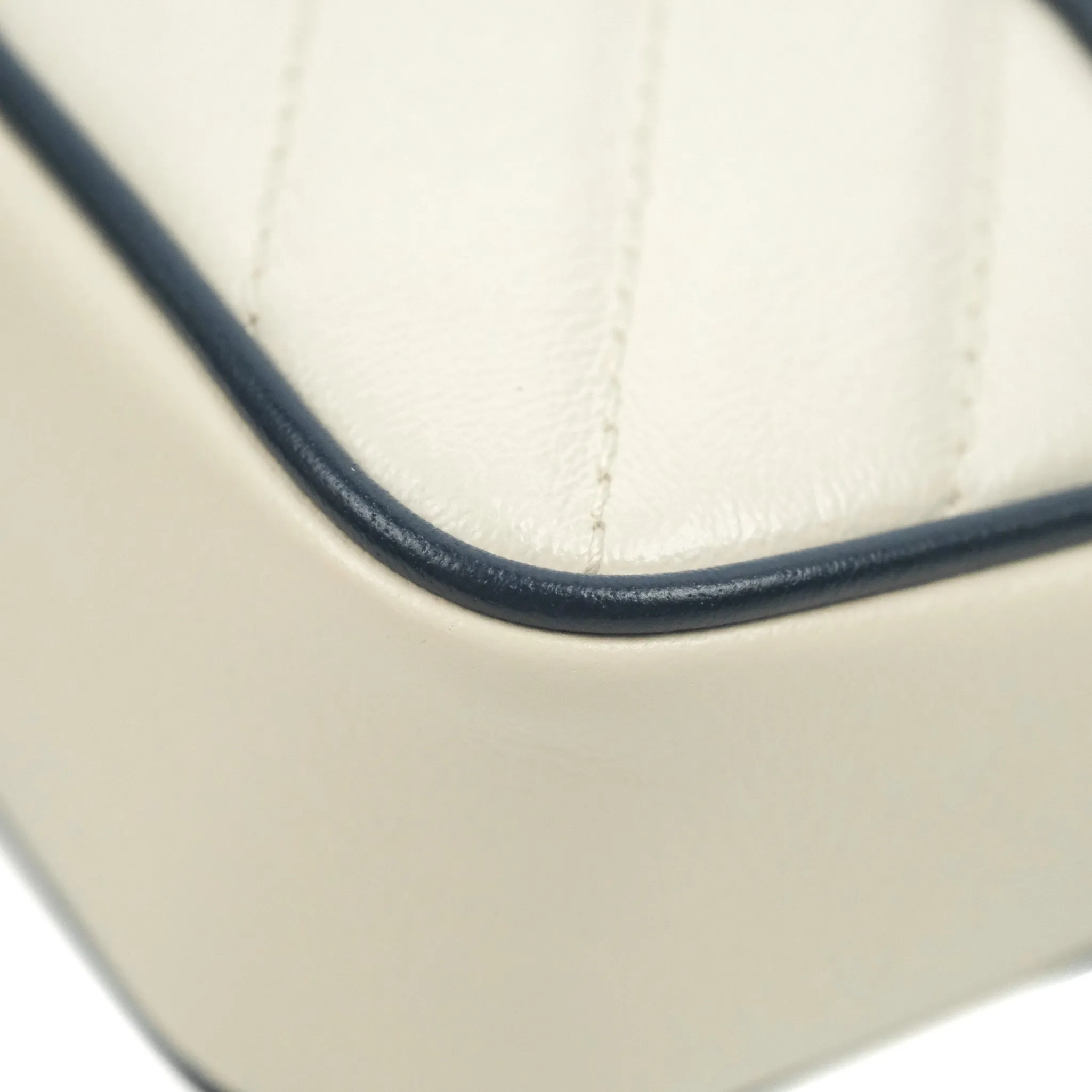 Gucci GG Marmont Matelass Leather Super Mini Bag Navy White
