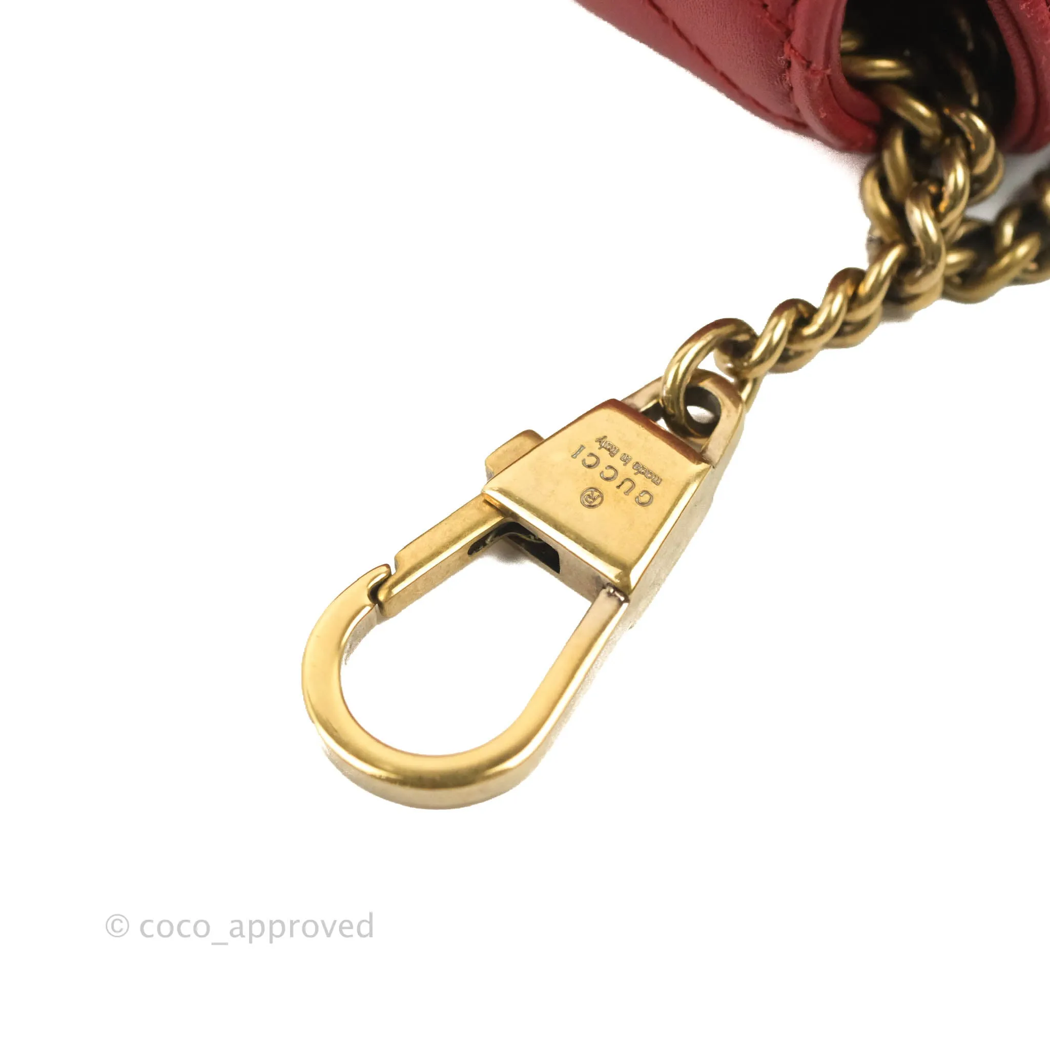 Gucci GG Marmont Matelass Leather Super Mini Bag Red