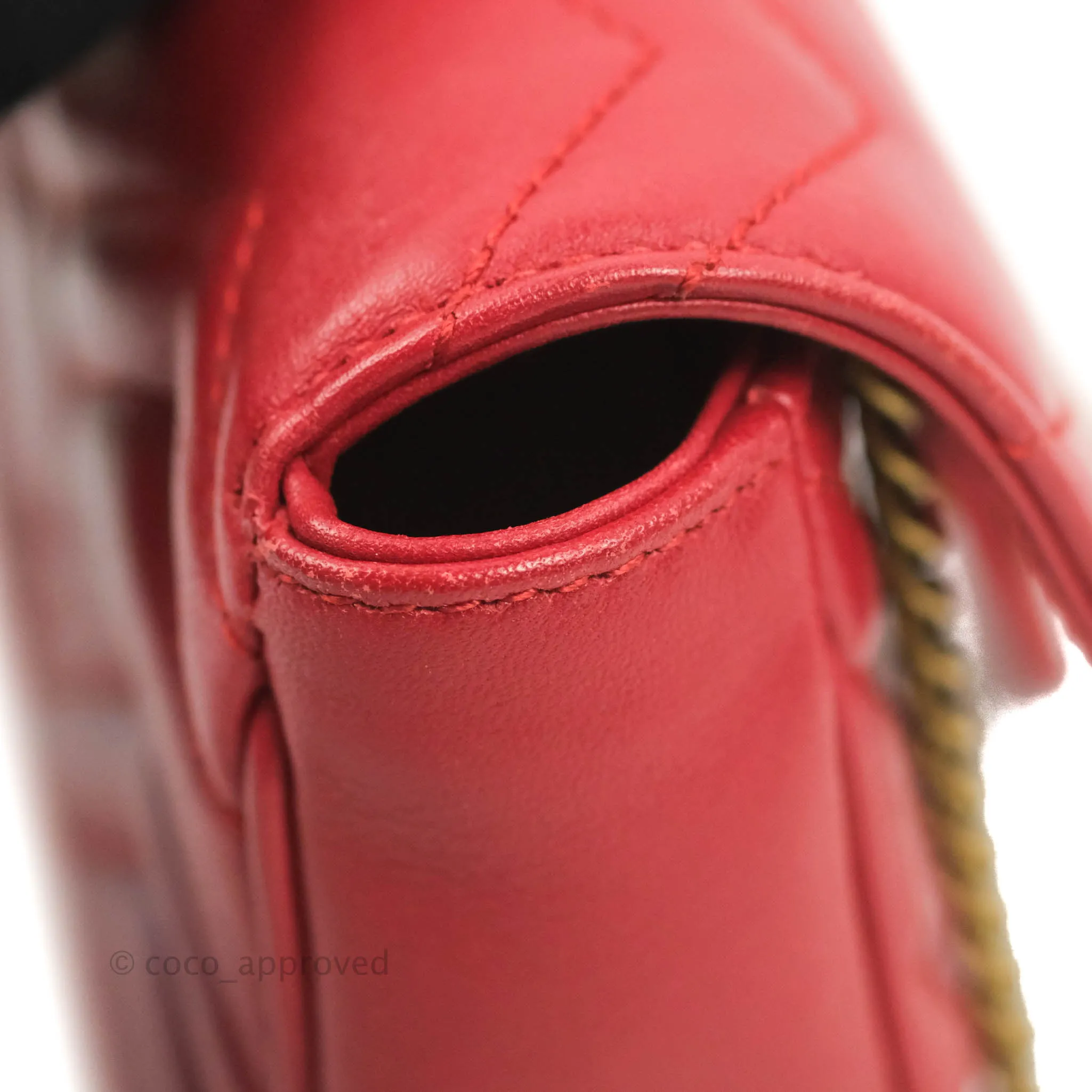 Gucci GG Marmont Matelass Leather Super Mini Bag Red