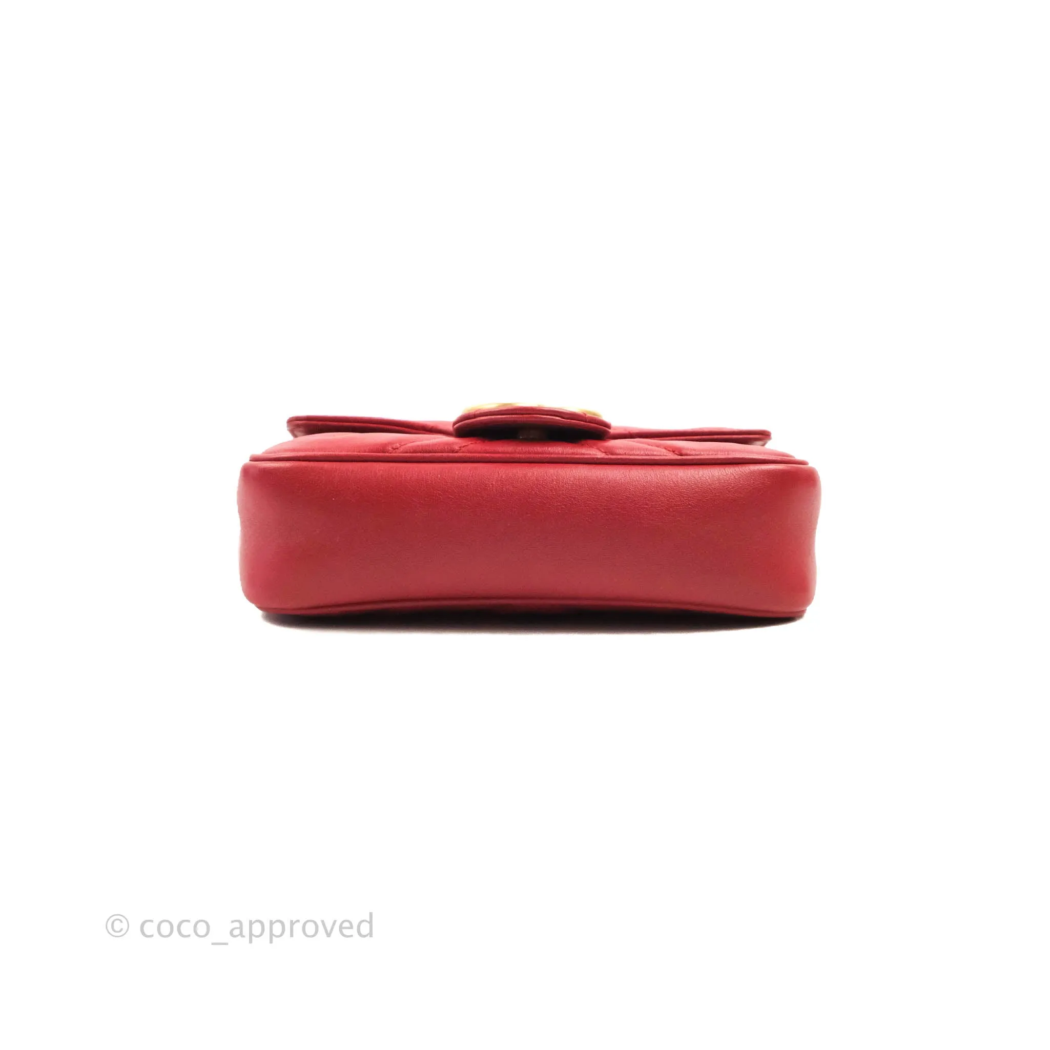 Gucci GG Marmont Matelass Leather Super Mini Bag Red