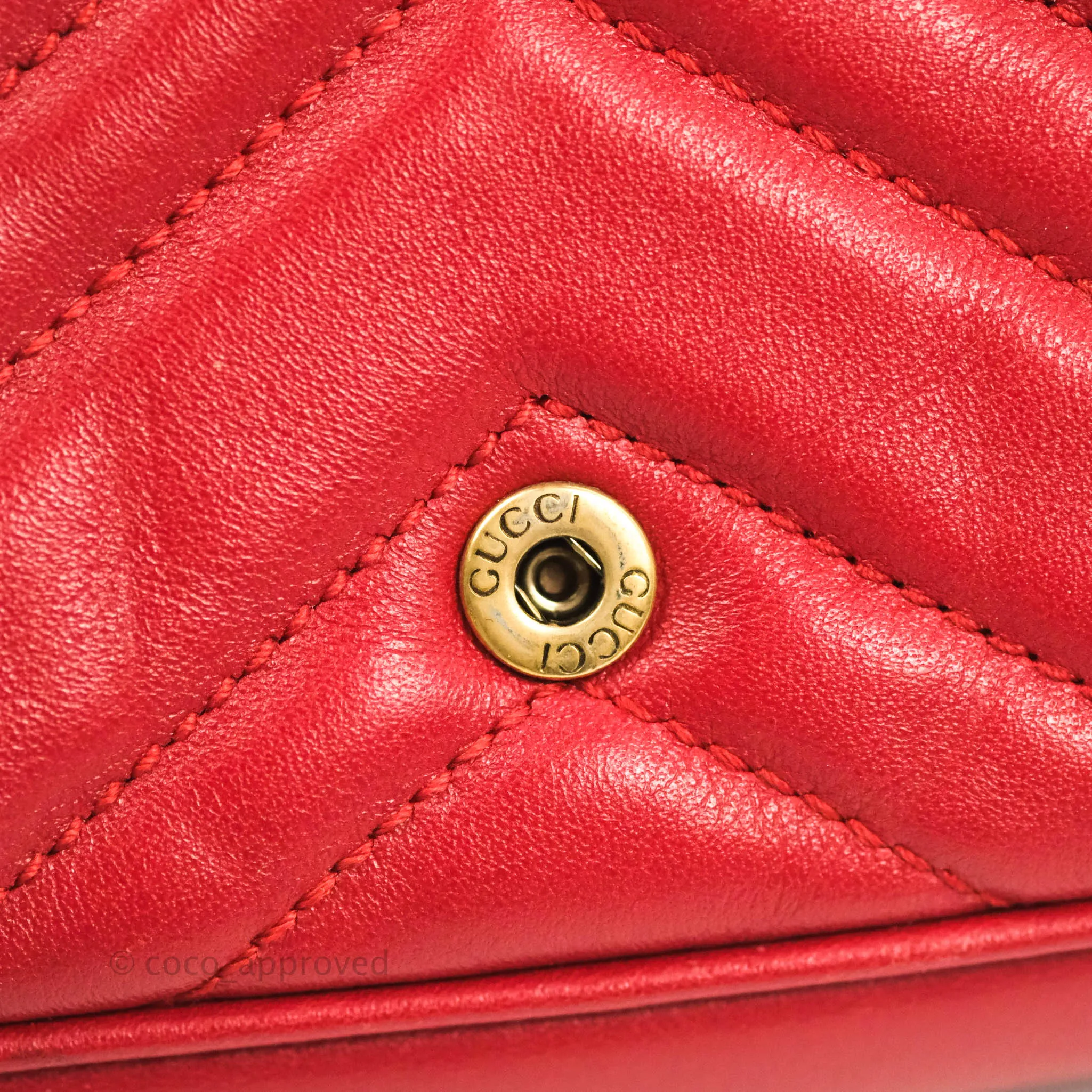 Gucci GG Marmont Matelass Leather Super Mini Bag Red
