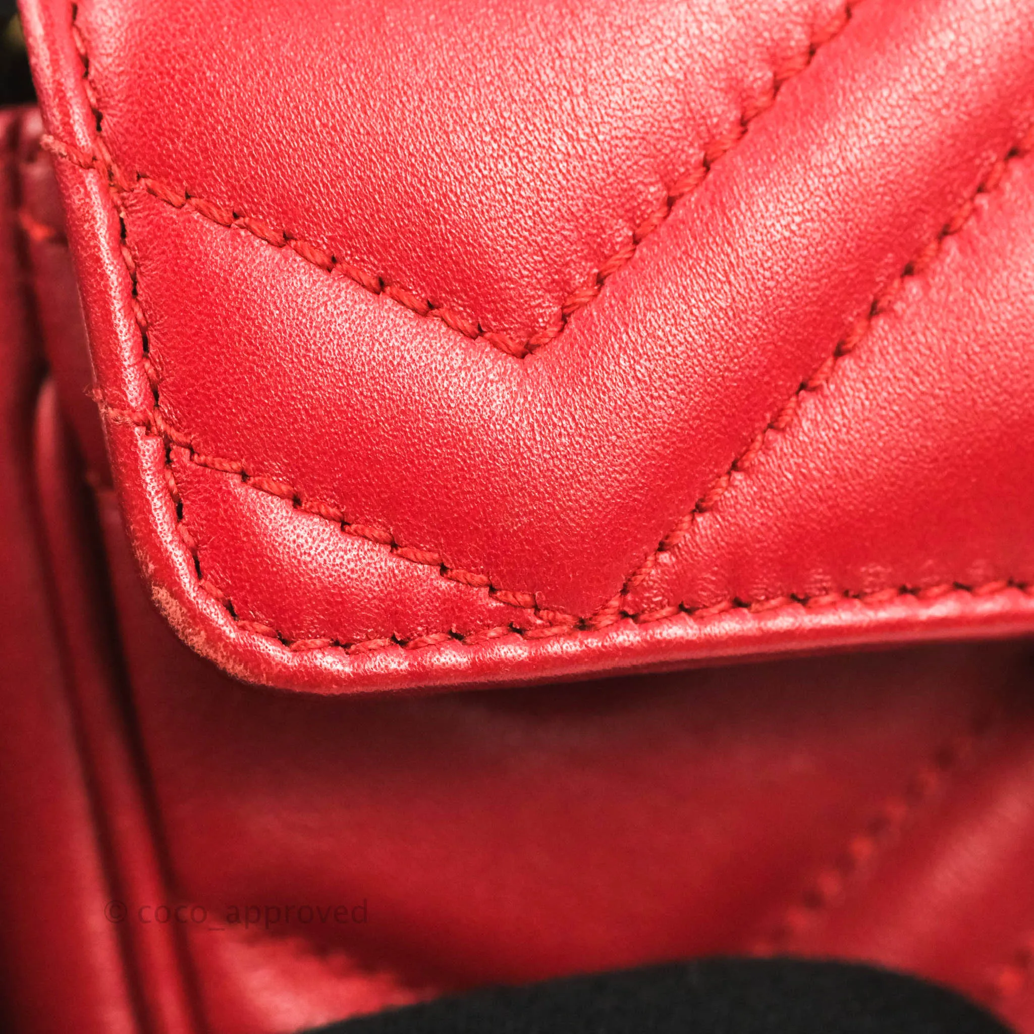 Gucci GG Marmont Matelass Leather Super Mini Bag Red