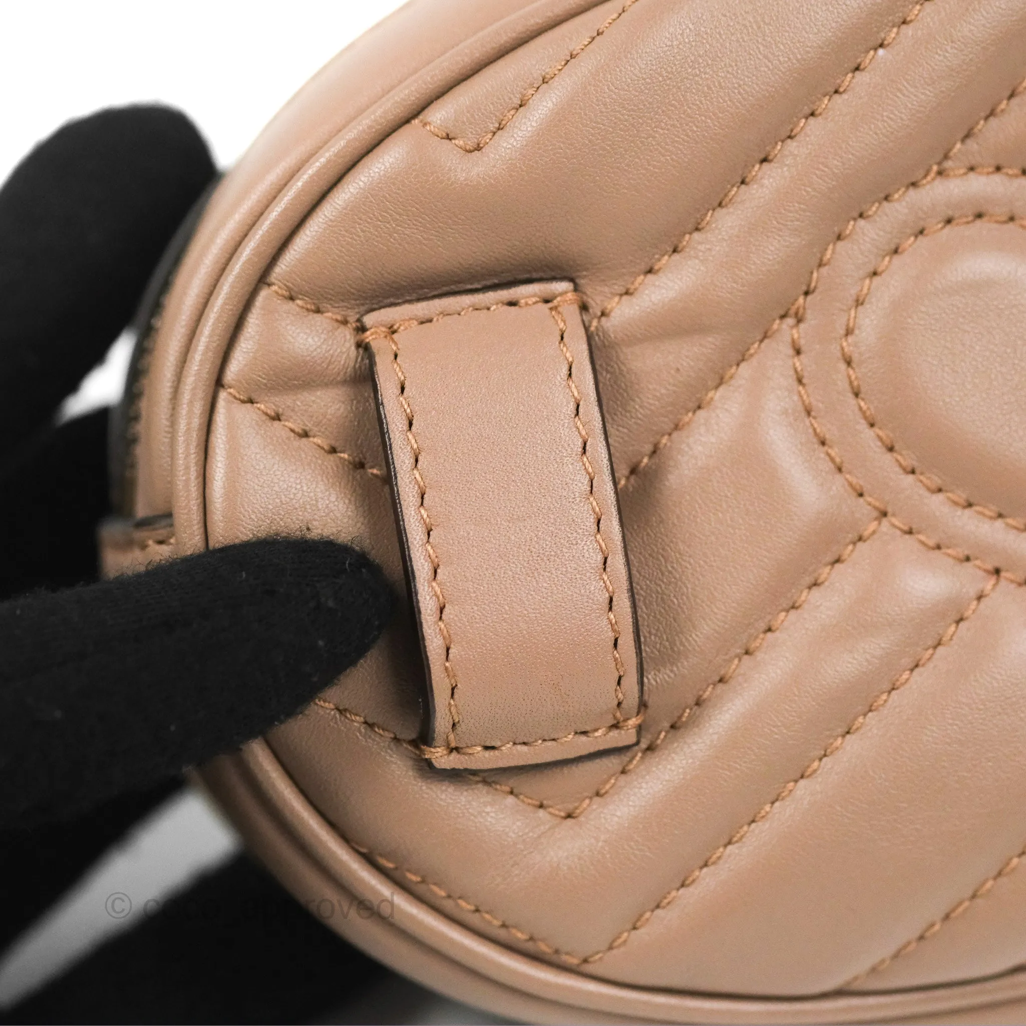Gucci GG Marmont Matelass Oval Belt Bag Dusty Pink