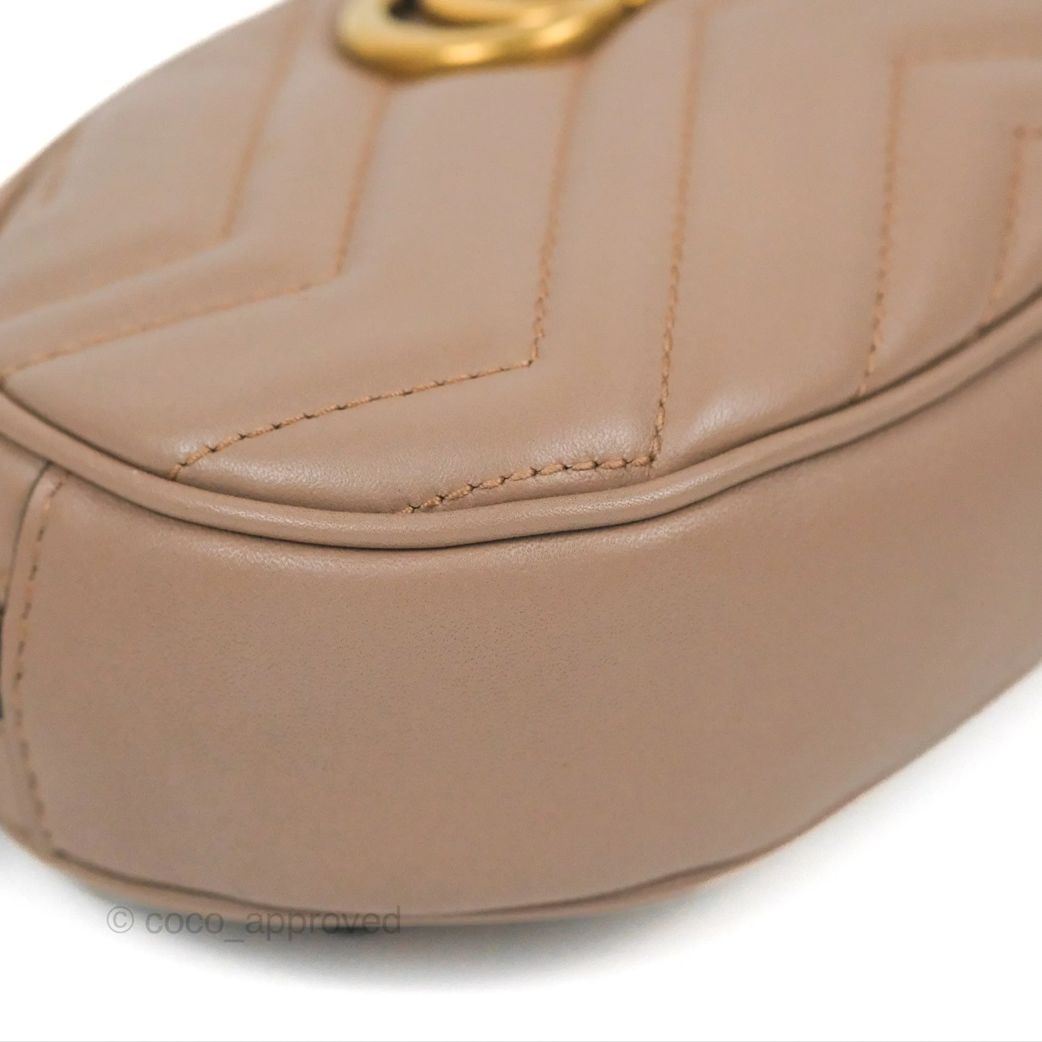 Gucci GG Marmont Matelass Oval Belt Bag Dusty Pink