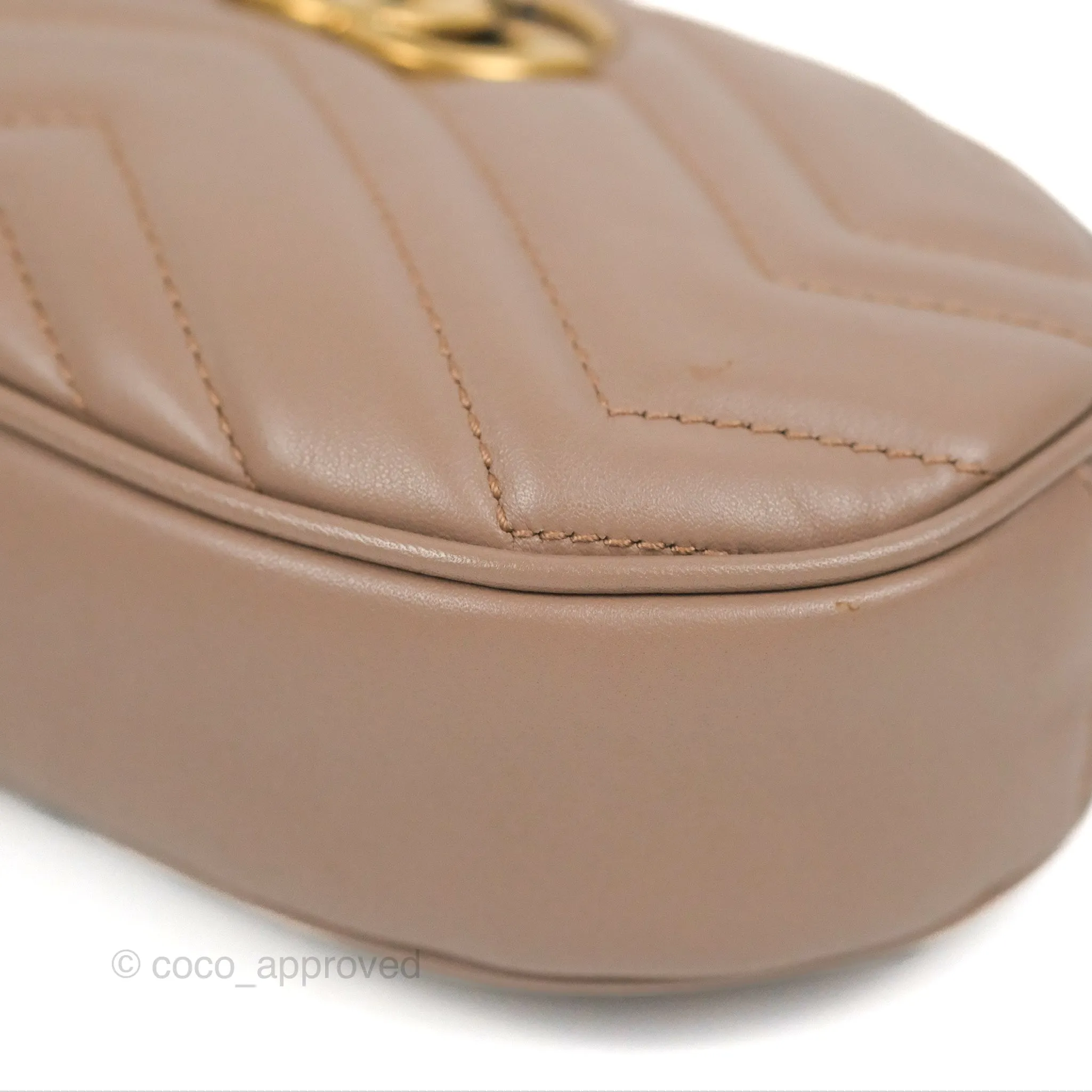 Gucci GG Marmont Matelass Oval Belt Bag Dusty Pink