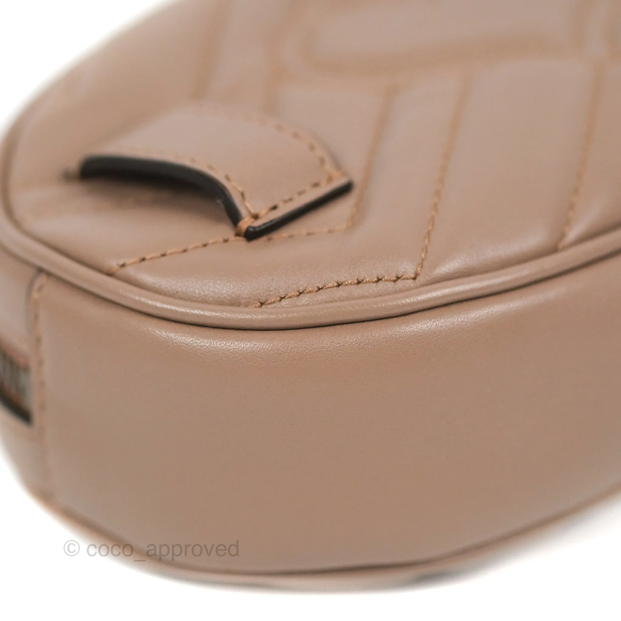 Gucci GG Marmont Matelass Oval Belt Bag Dusty Pink