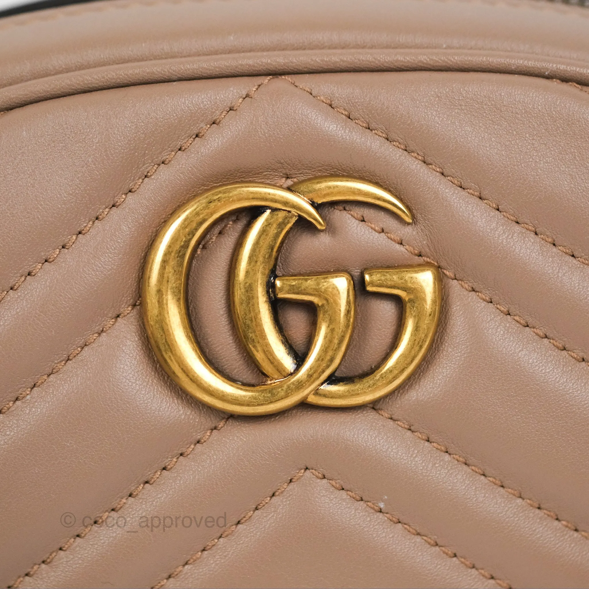 Gucci GG Marmont Matelass Oval Belt Bag Dusty Pink