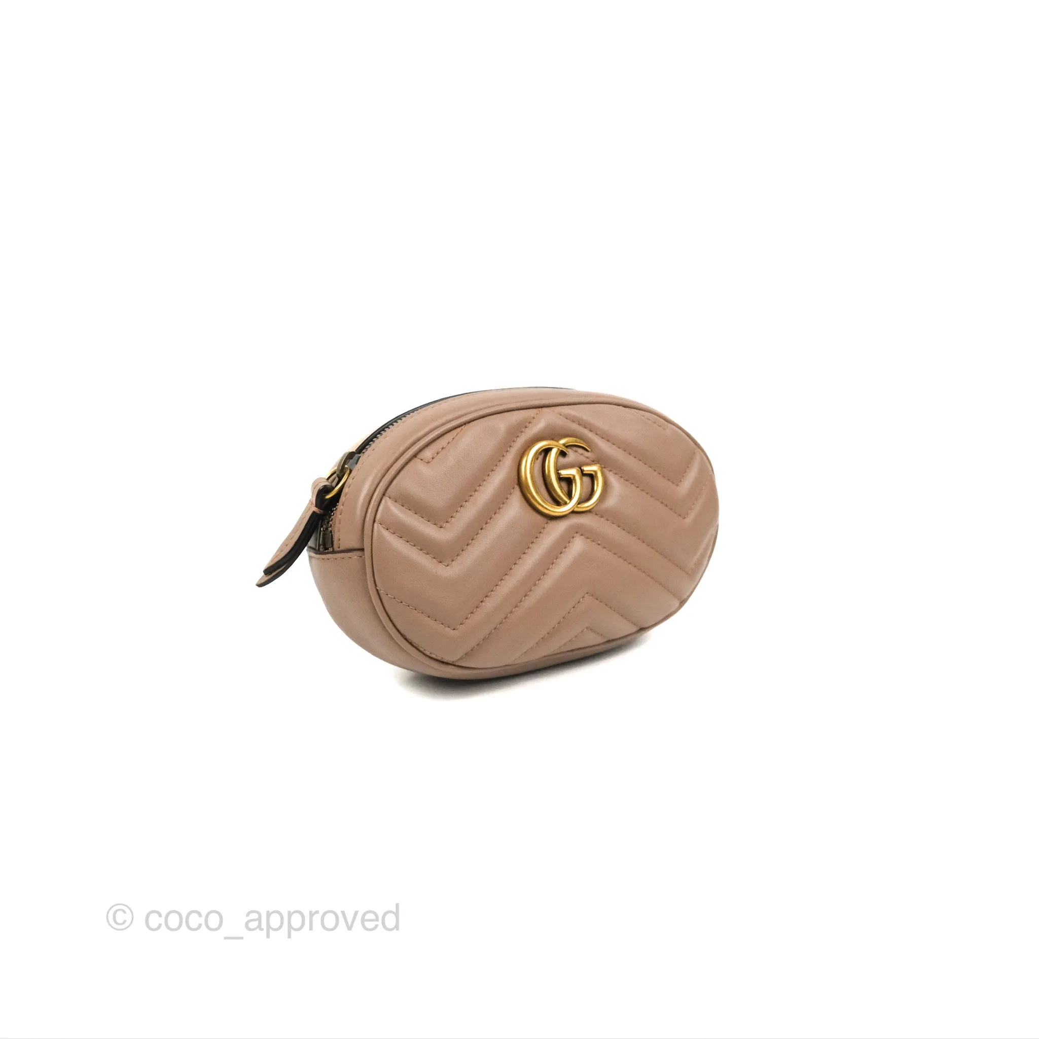 Gucci GG Marmont Matelass Oval Belt Bag Dusty Pink