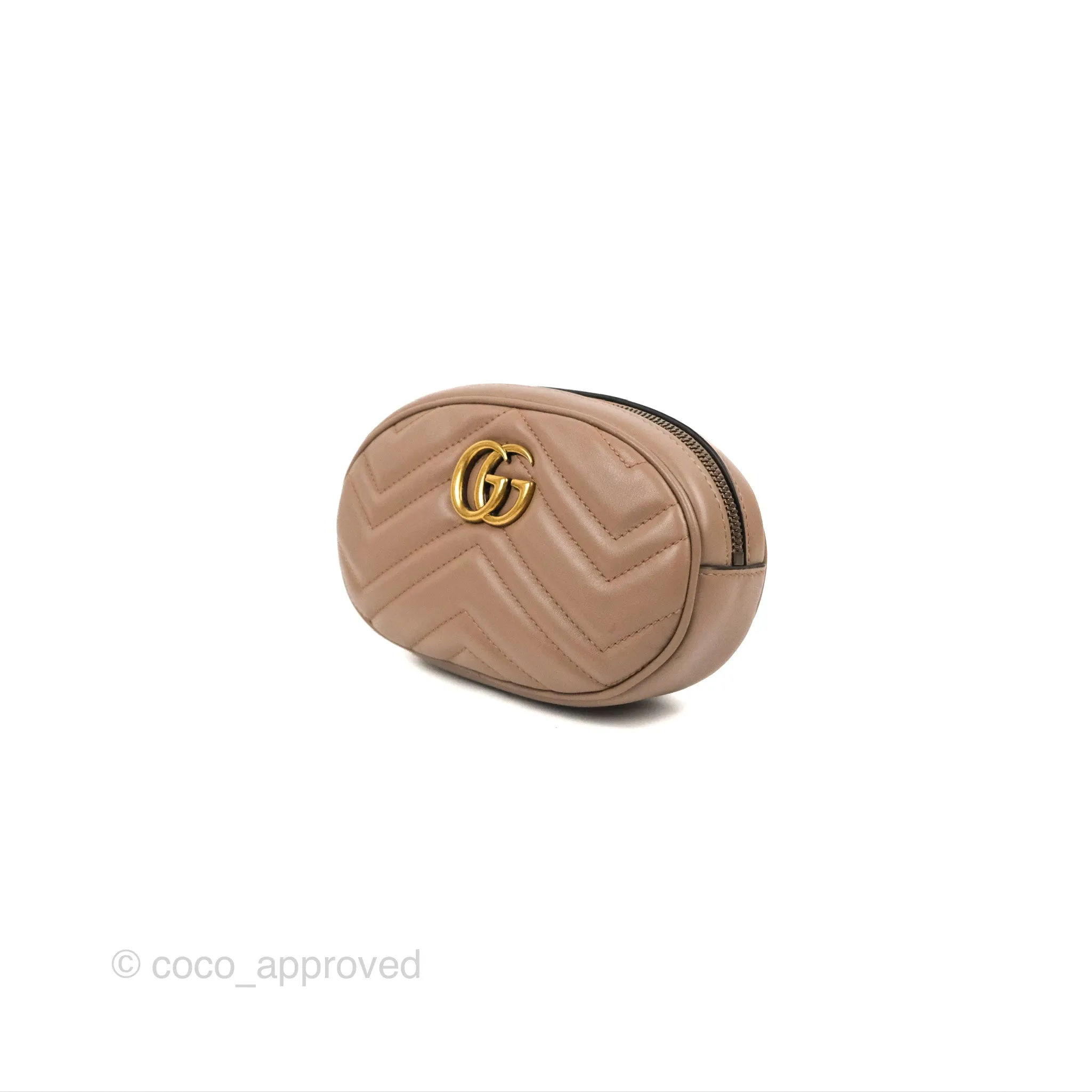 Gucci GG Marmont Matelass Oval Belt Bag Dusty Pink