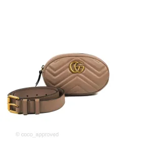 Gucci GG Marmont Matelass Oval Belt Bag Dusty Pink