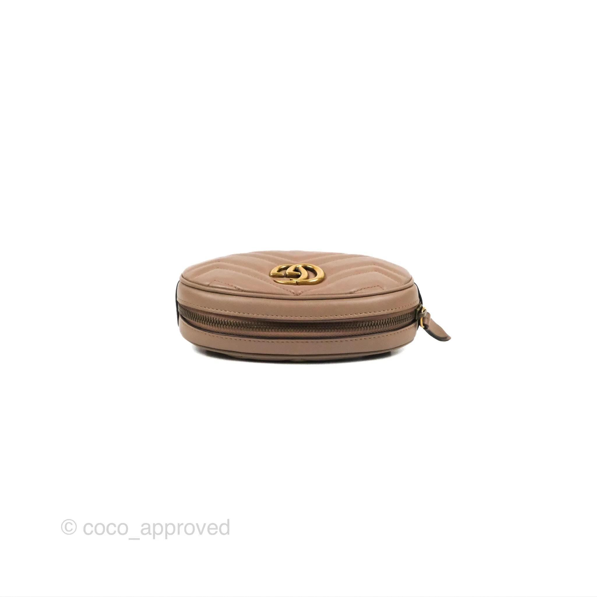Gucci GG Marmont Matelass Oval Belt Bag Dusty Pink