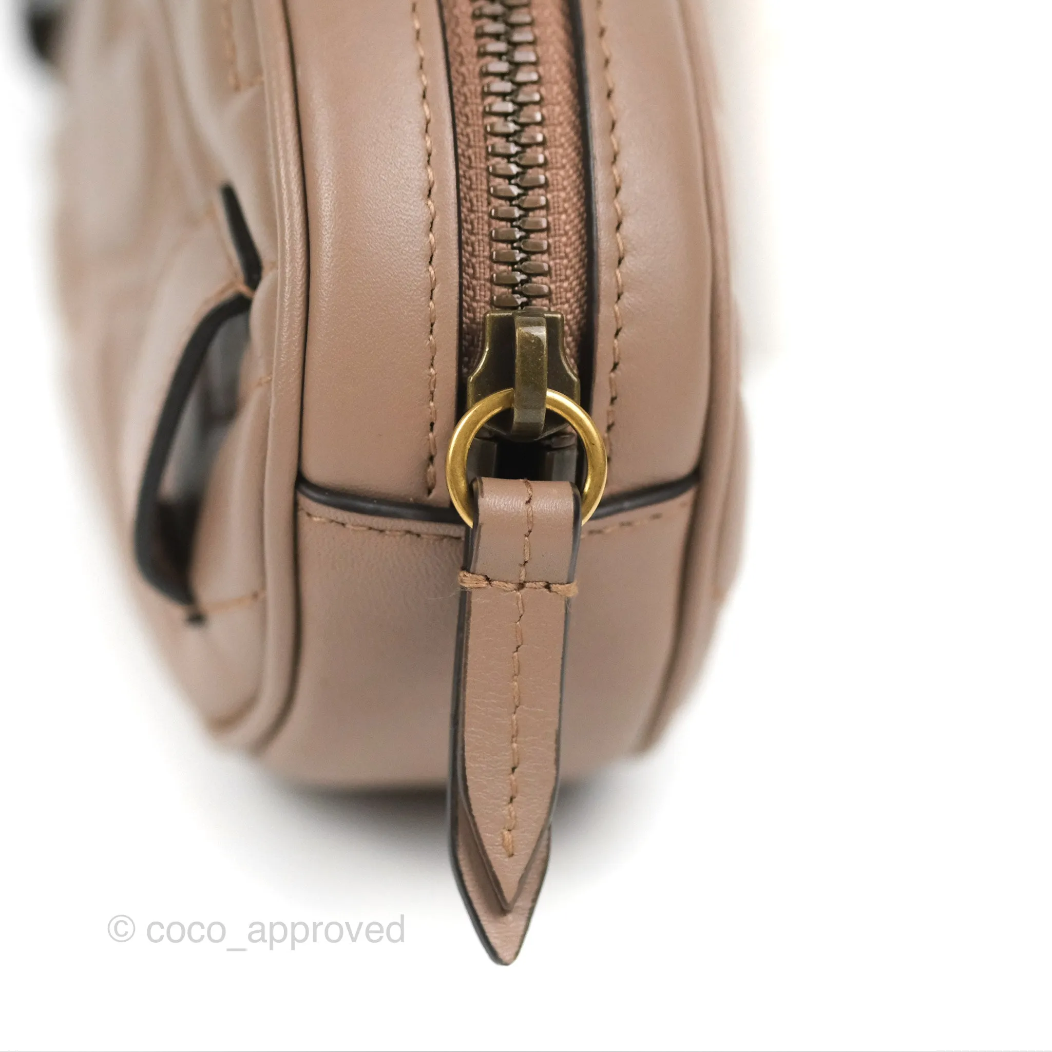 Gucci GG Marmont Matelass Oval Belt Bag Dusty Pink