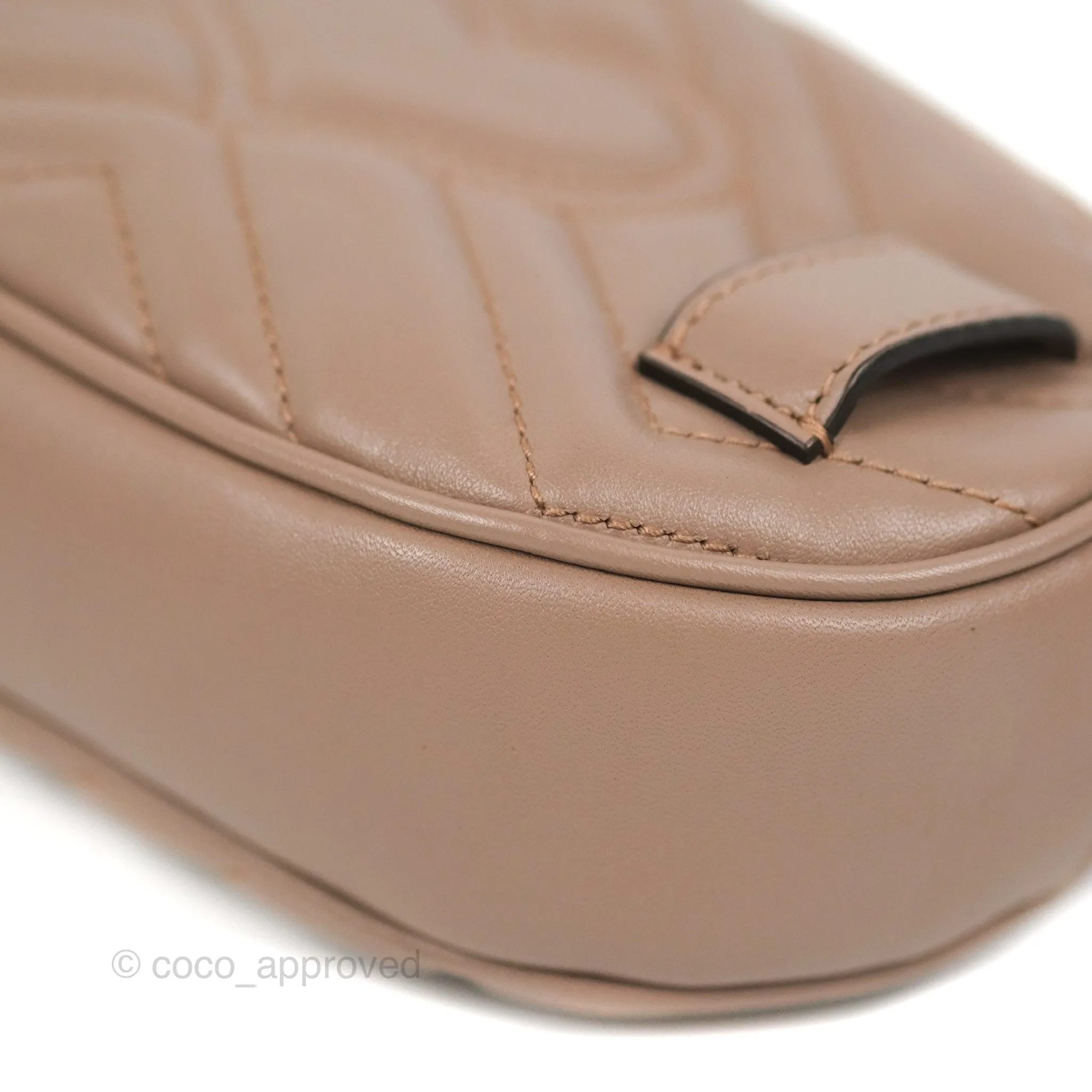 Gucci GG Marmont Matelass Oval Belt Bag Dusty Pink