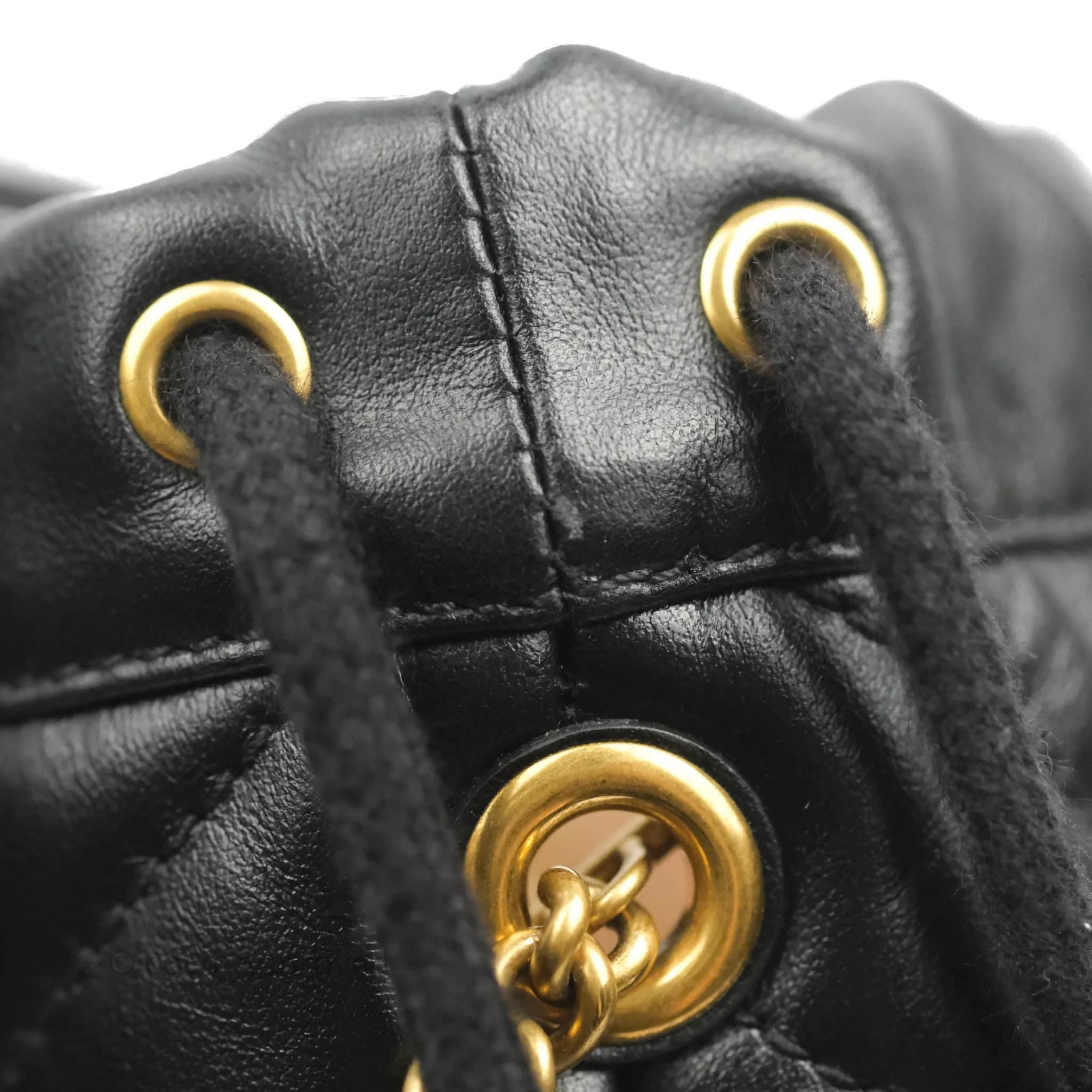 Gucci GG Marmont Mini Leather Bucket Bag Black