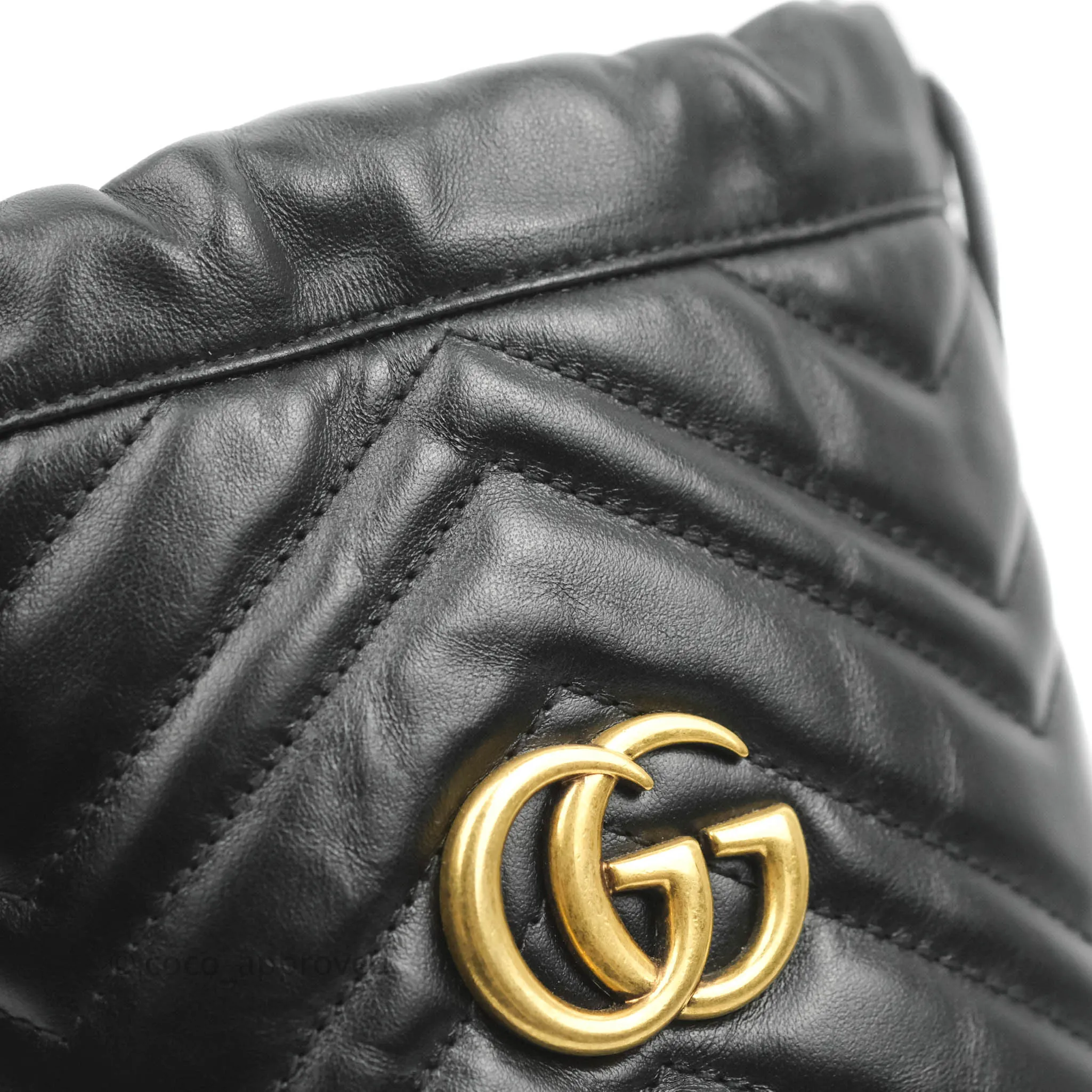 Gucci GG Marmont Mini Leather Bucket Bag Black