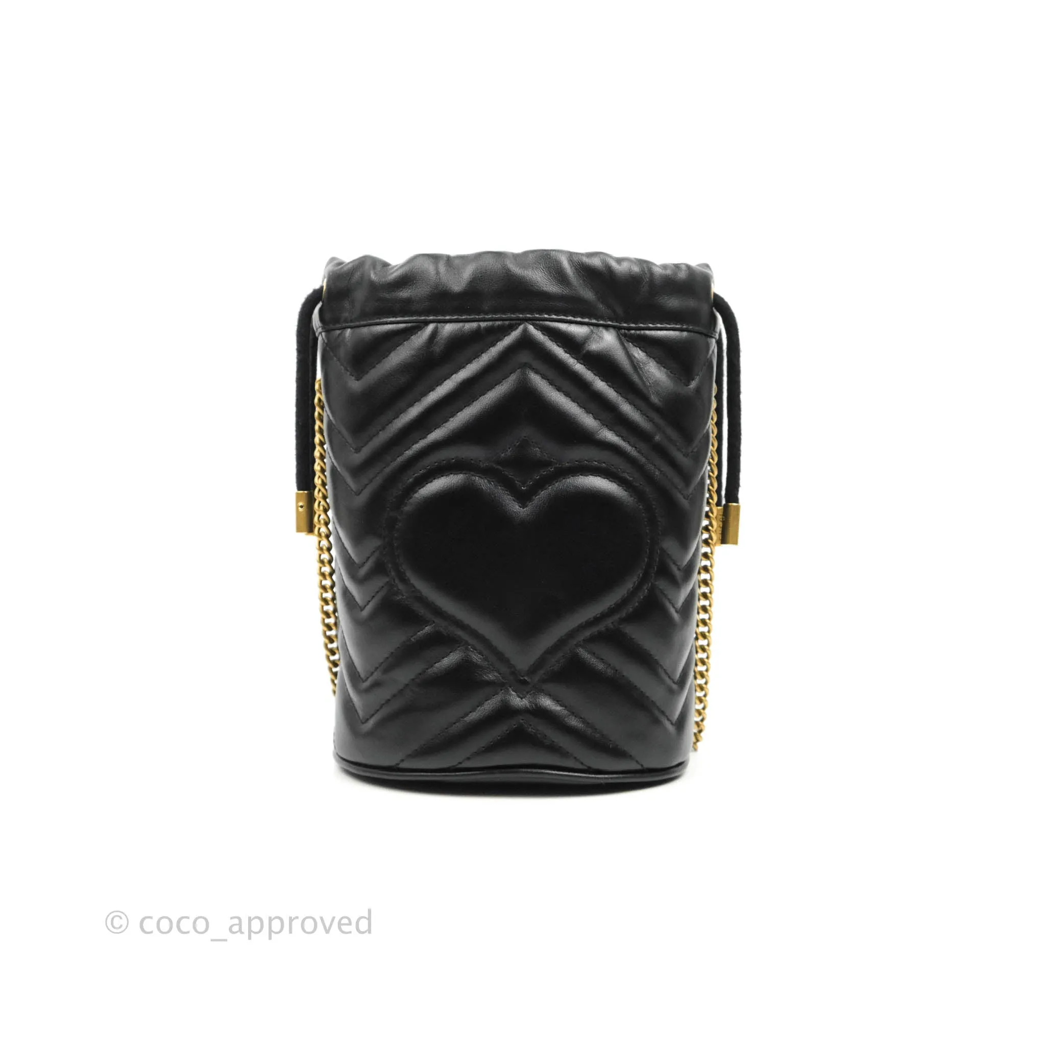 Gucci GG Marmont Mini Leather Bucket Bag Black