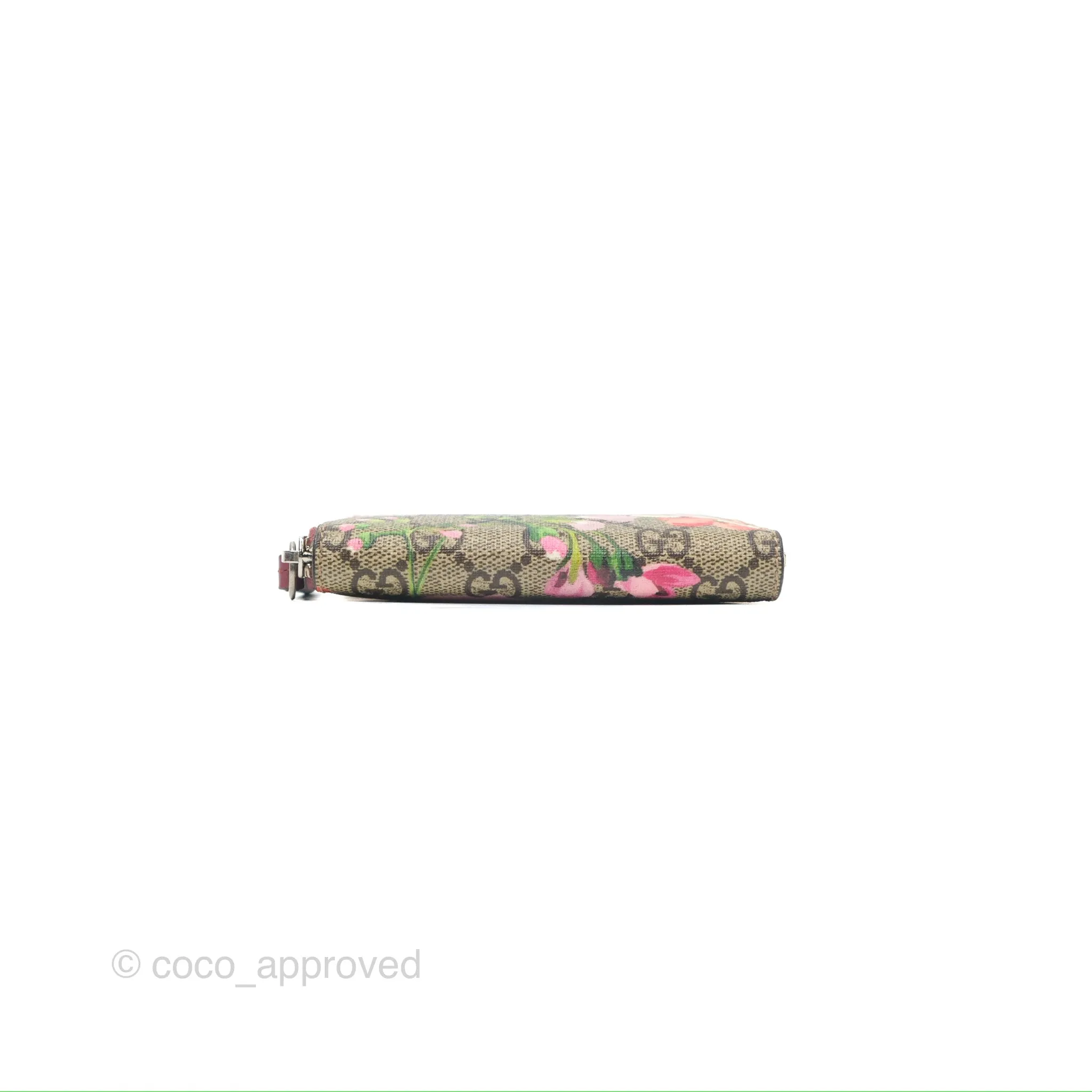 Gucci GG Supreme Blooms Zip Around Card Case Wallet