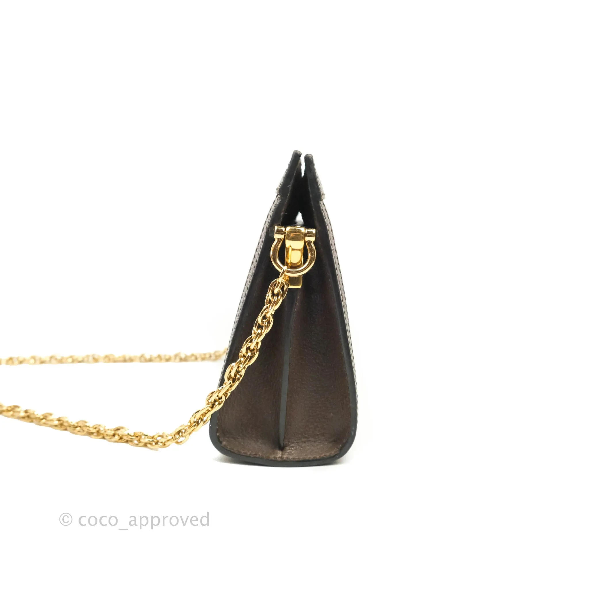 Gucci GG Supreme Monogram Web Small Ophidia Chain Shoulder Bag Brown
