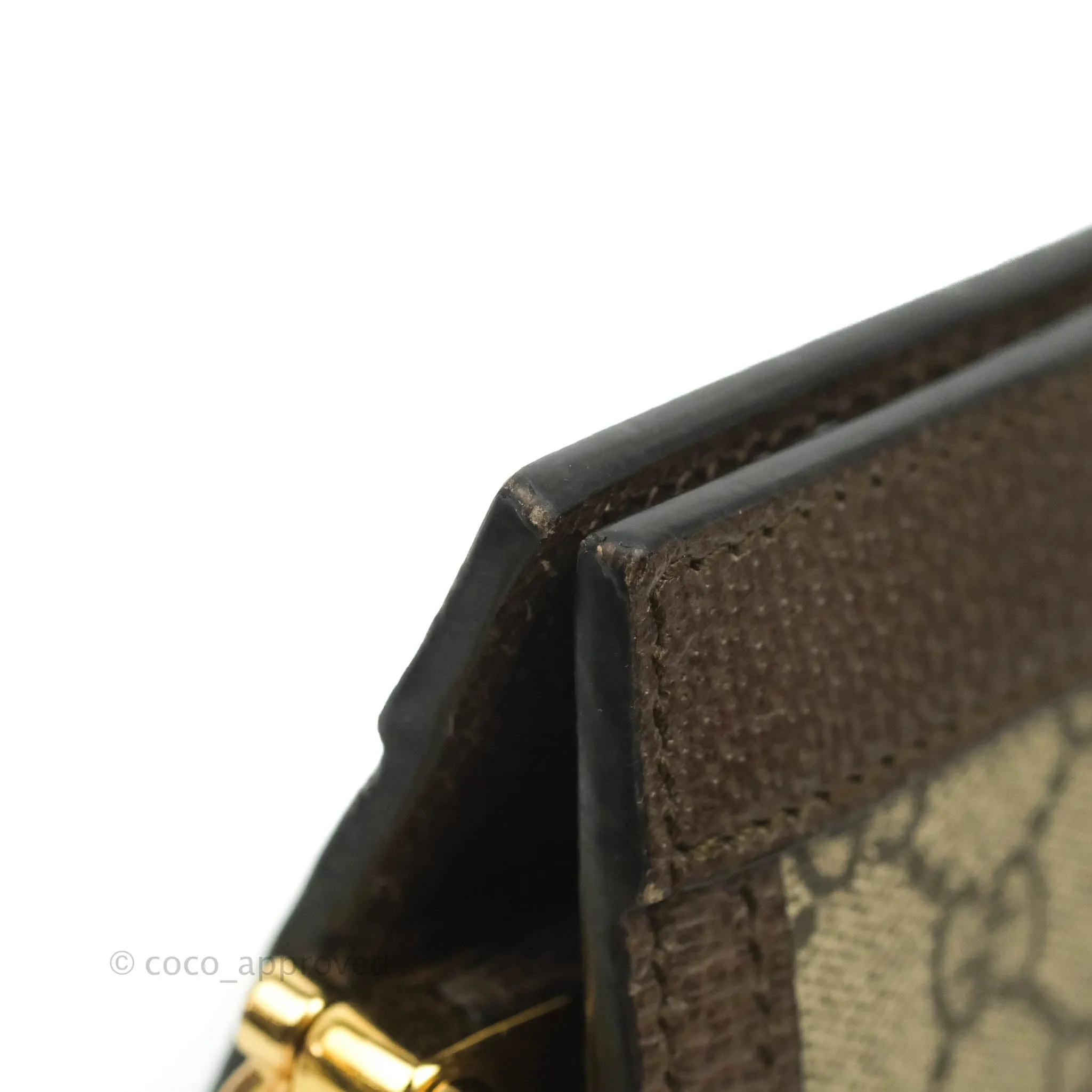 Gucci GG Supreme Monogram Web Small Ophidia Chain Shoulder Bag Brown