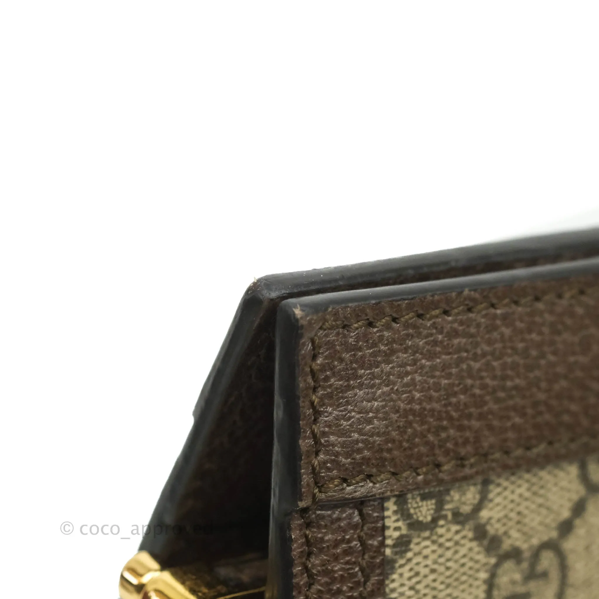 Gucci GG Supreme Monogram Web Small Ophidia Chain Shoulder Bag Brown