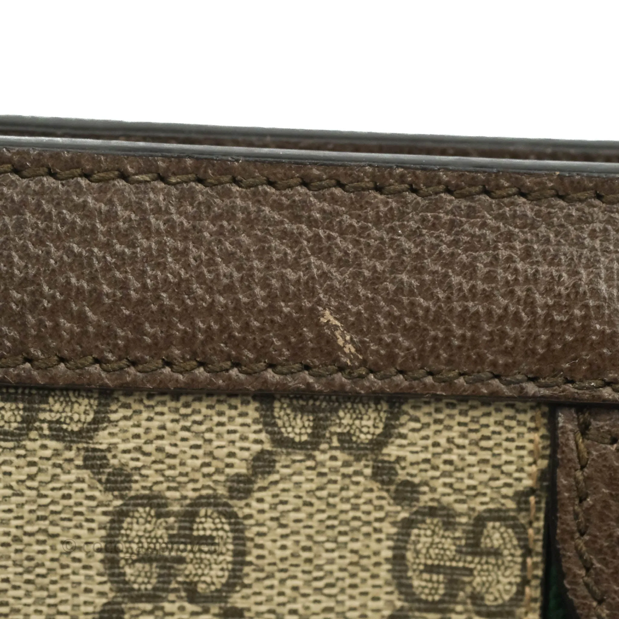 Gucci GG Supreme Monogram Web Small Ophidia Chain Shoulder Bag Brown