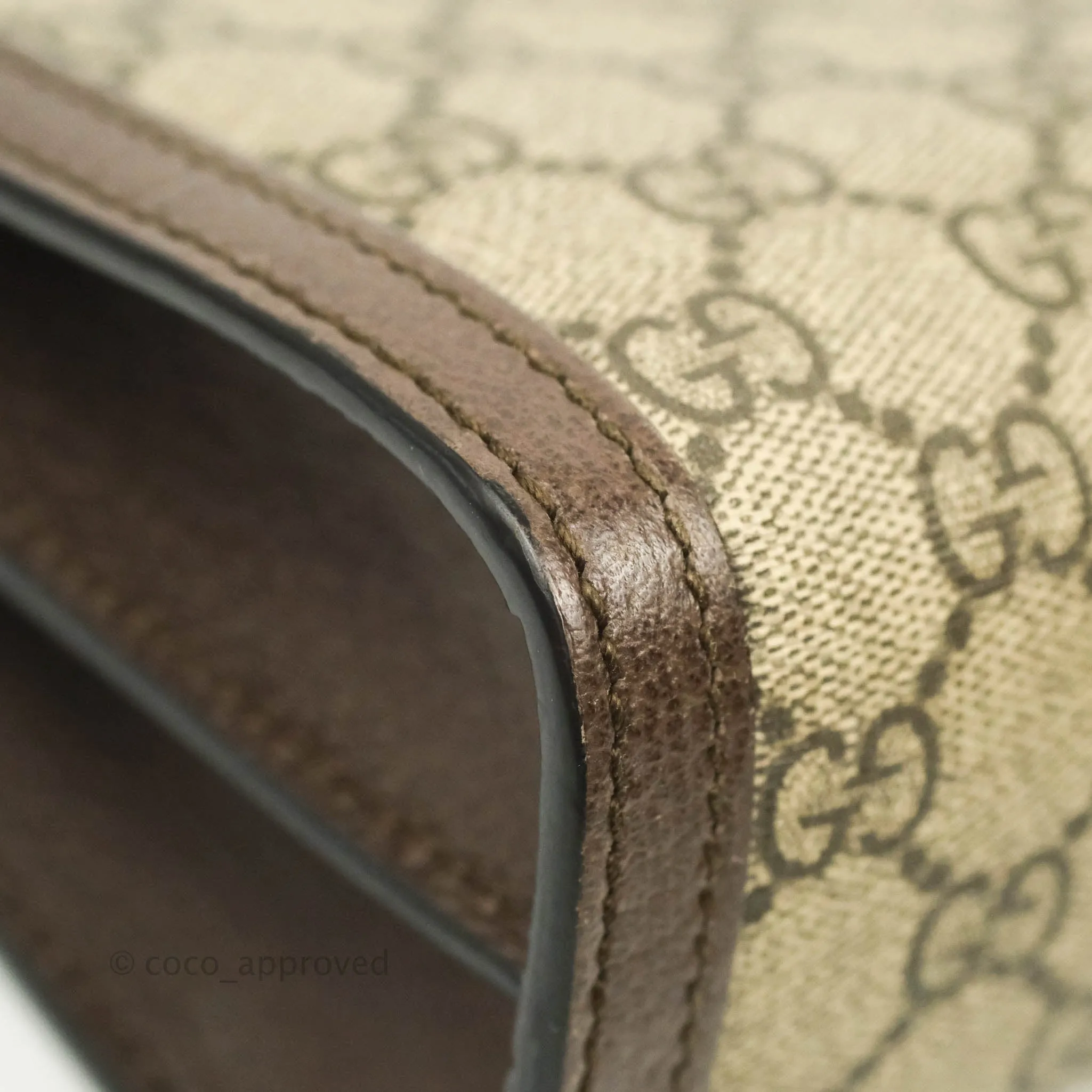 Gucci GG Supreme Monogram Web Small Ophidia Chain Shoulder Bag Brown
