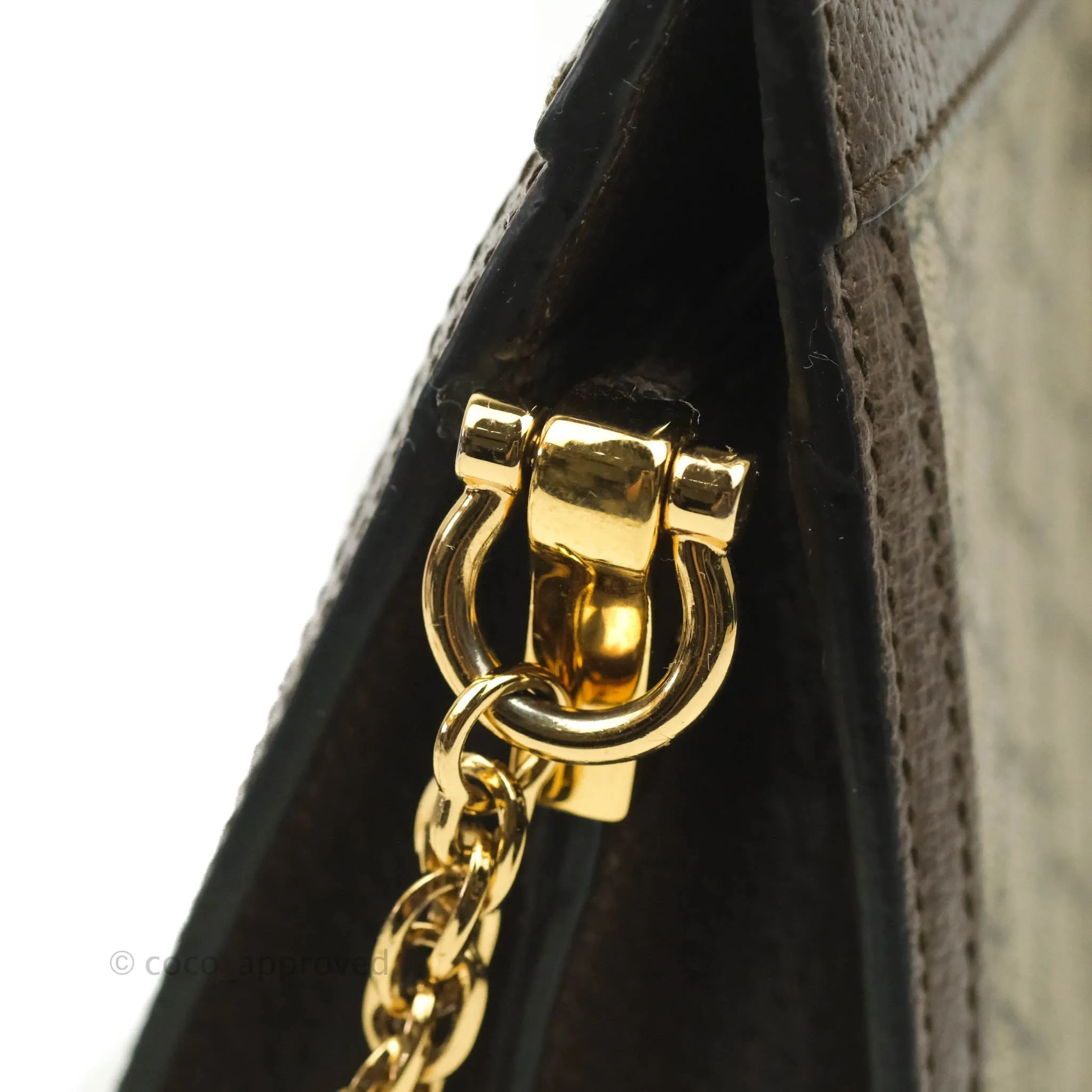Gucci GG Supreme Monogram Web Small Ophidia Chain Shoulder Bag Brown