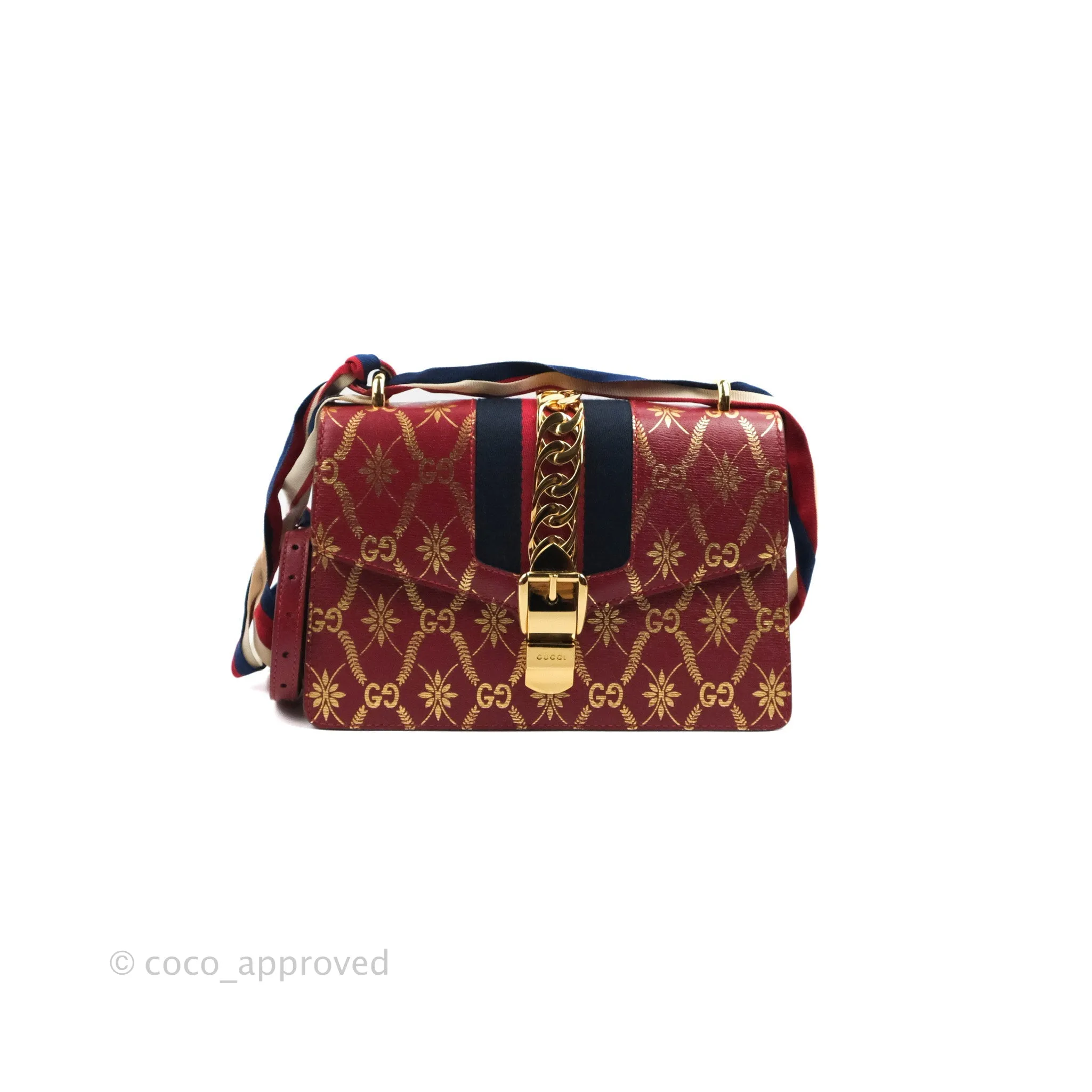 Gucci GG Sylvie Crossbody Bag Red Calfskin