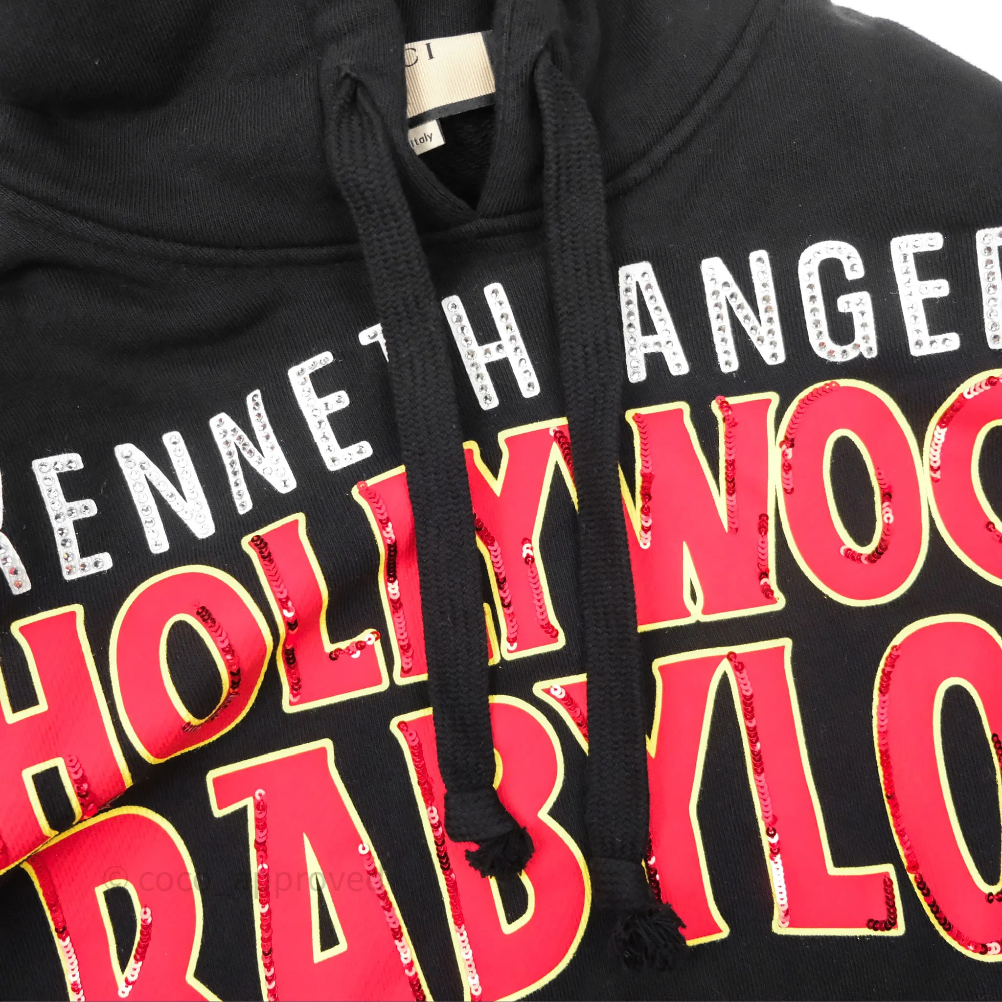 Gucci Hollywood Babylon Cropped Hoodie Black