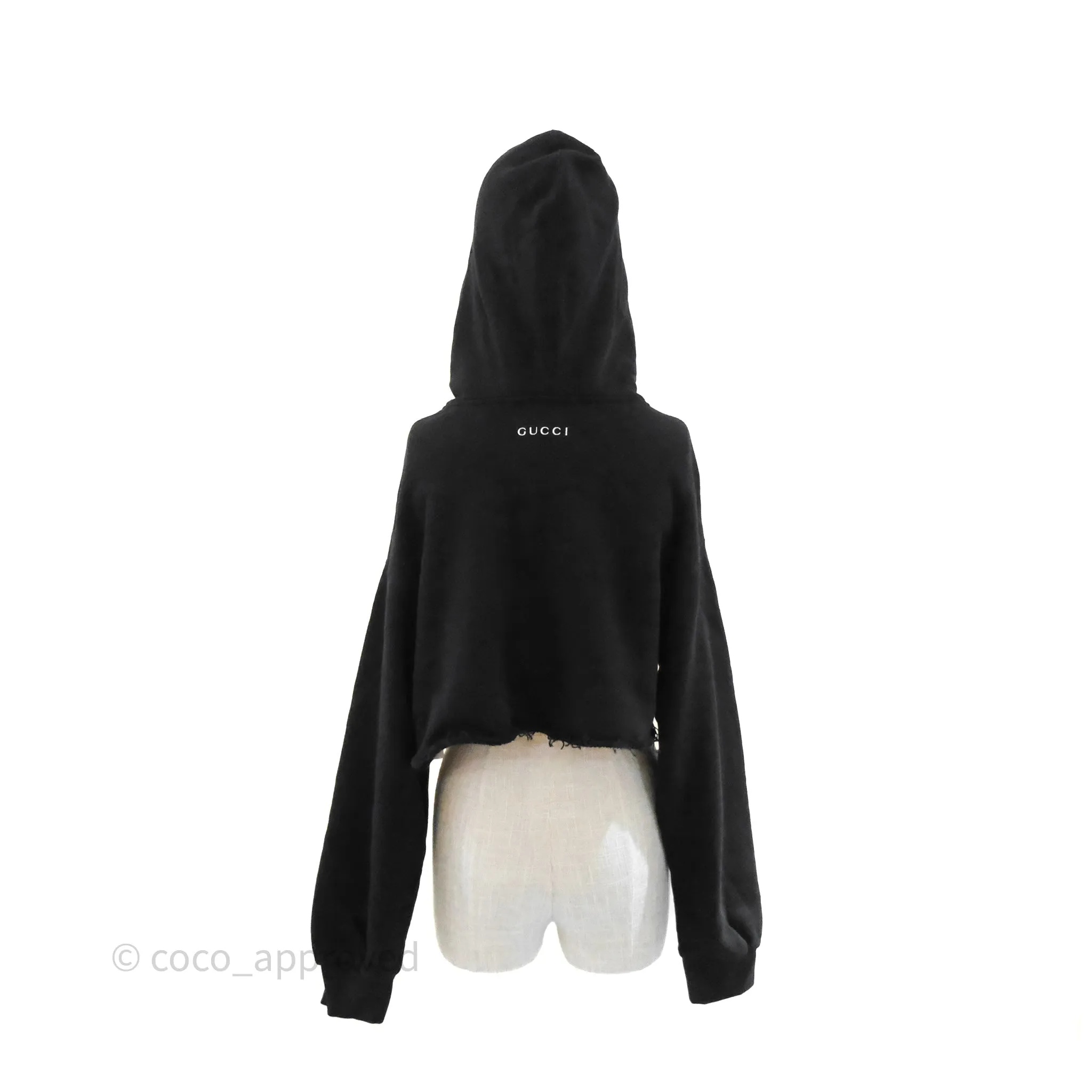 Gucci Hollywood Babylon Cropped Hoodie Black