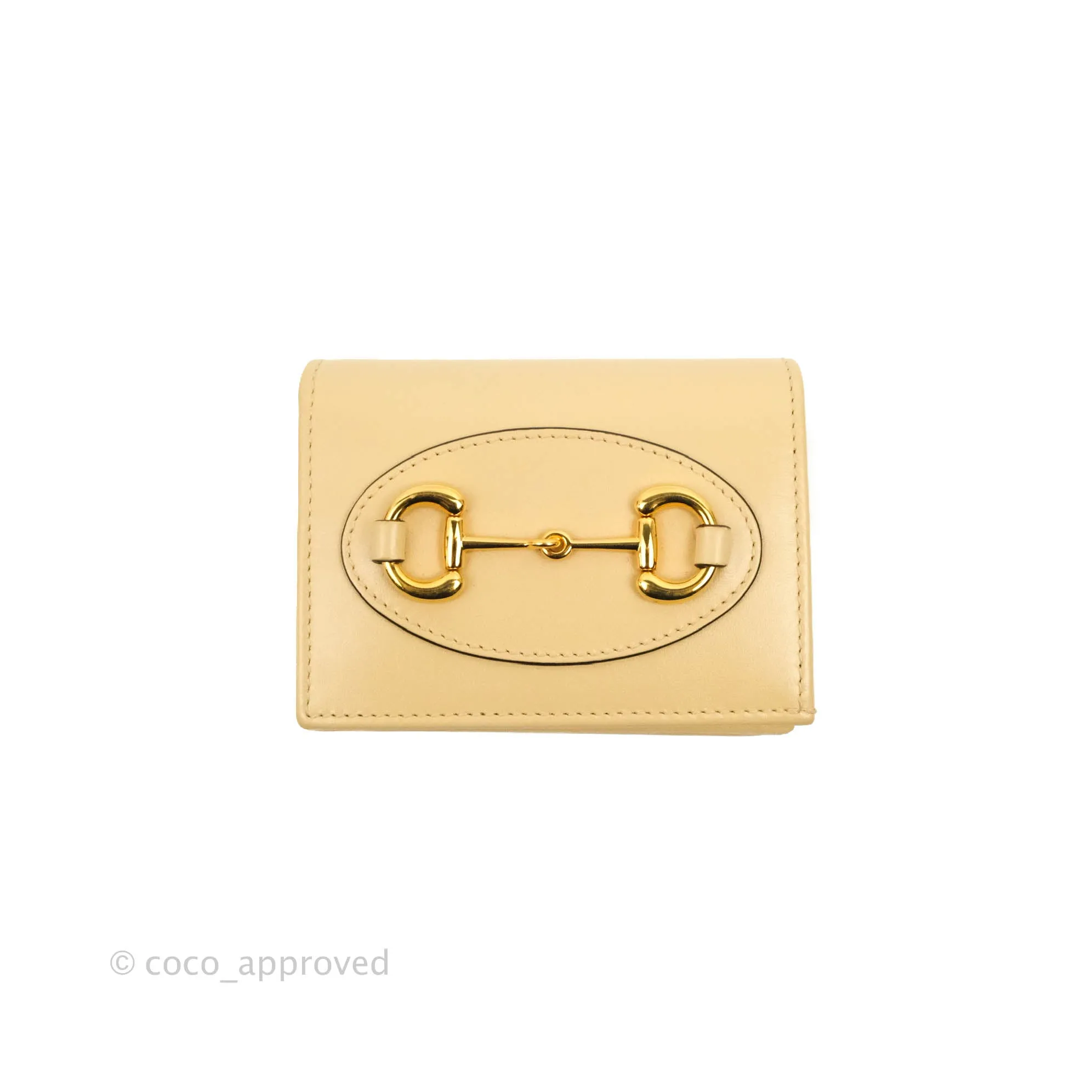 Gucci Horsebit 1955 Card Case Wallet Beige