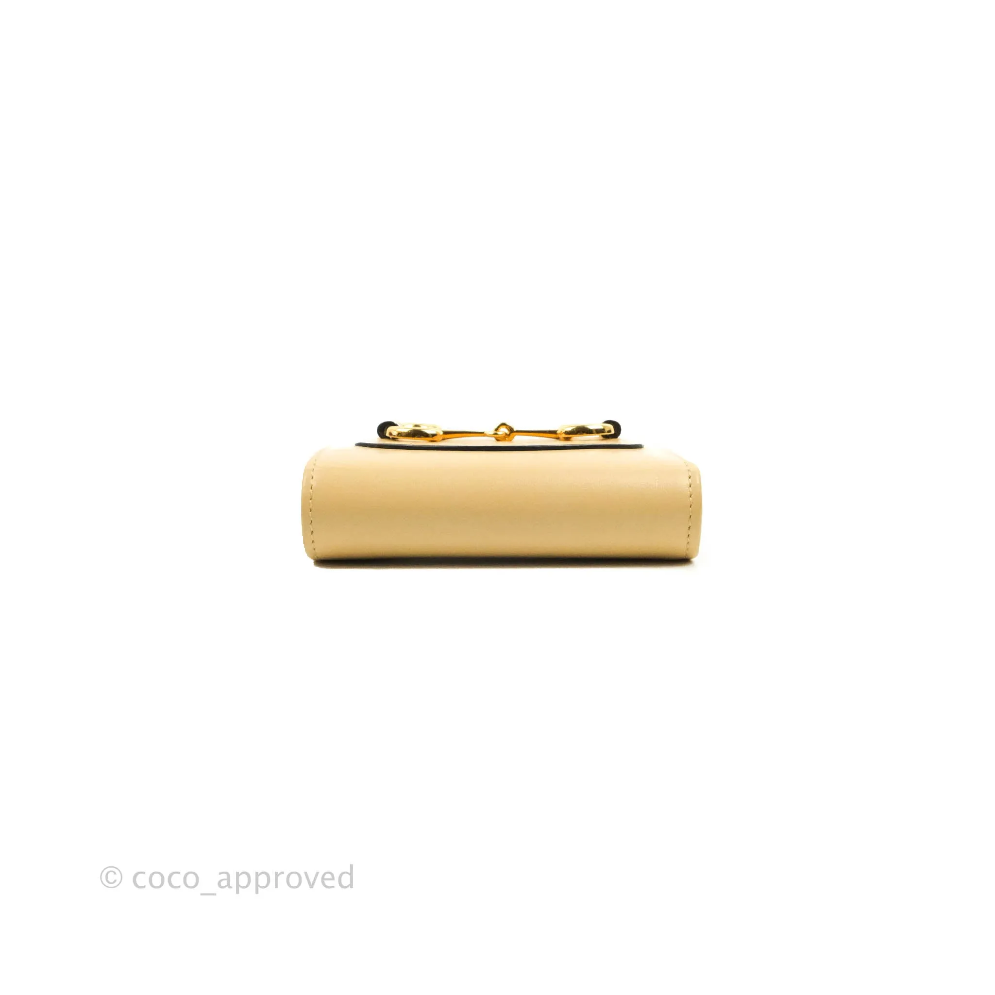 Gucci Horsebit 1955 Card Case Wallet Beige