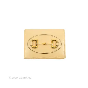 Gucci Horsebit 1955 Card Case Wallet Beige