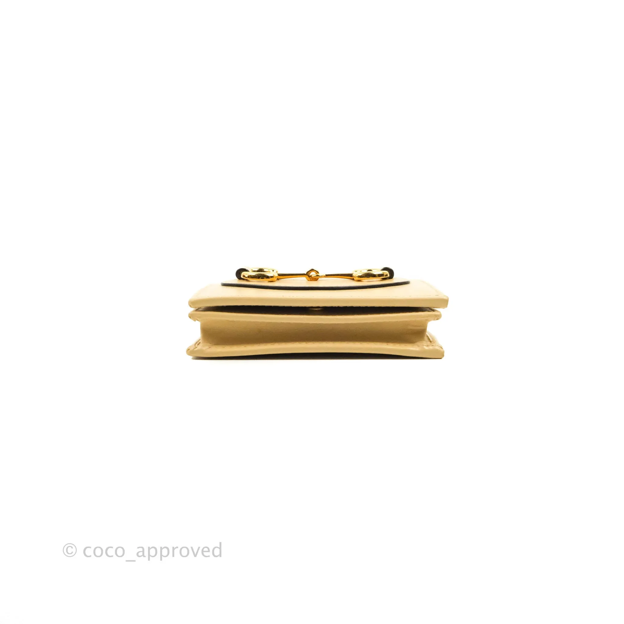 Gucci Horsebit 1955 Card Case Wallet Beige