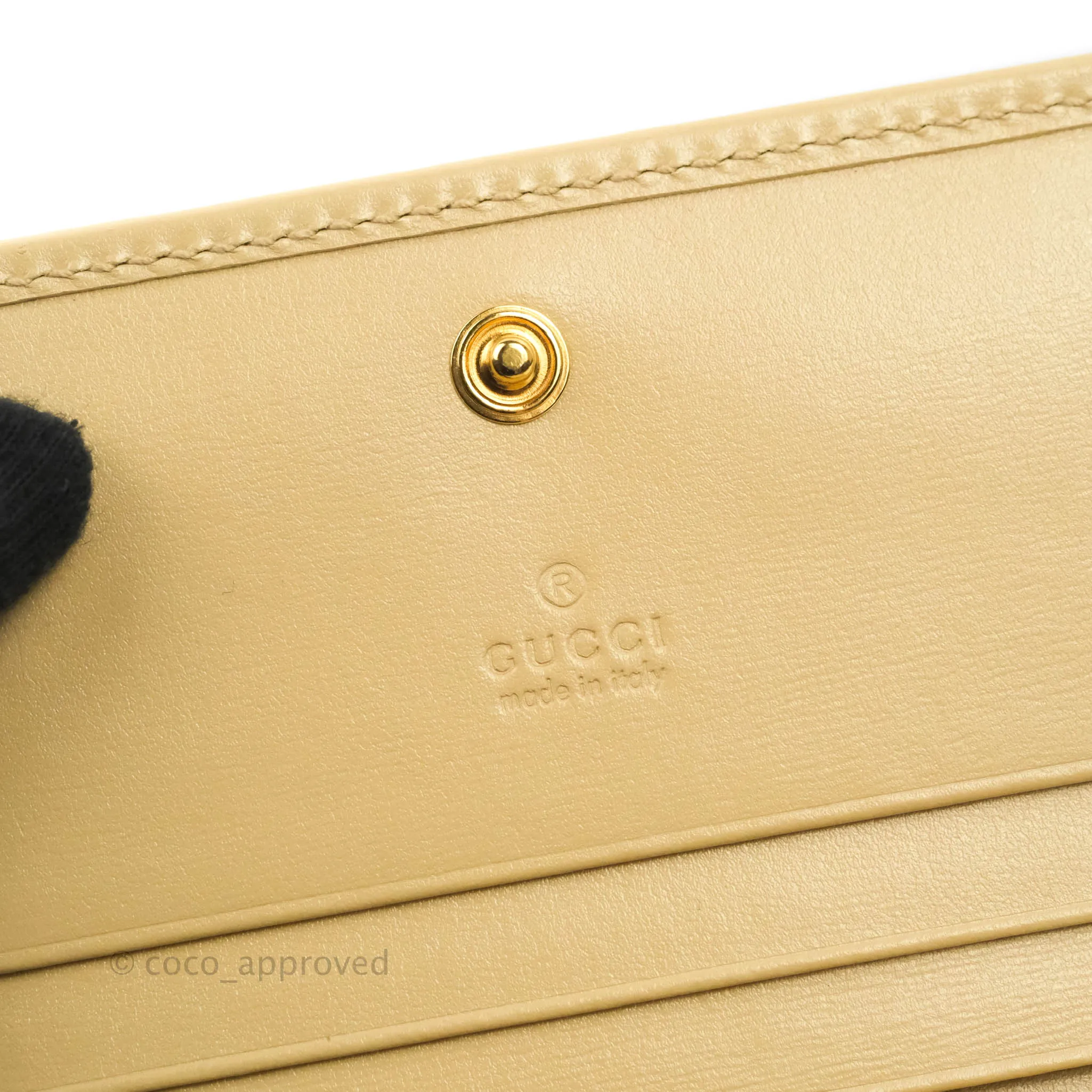 Gucci Horsebit 1955 Card Case Wallet Beige
