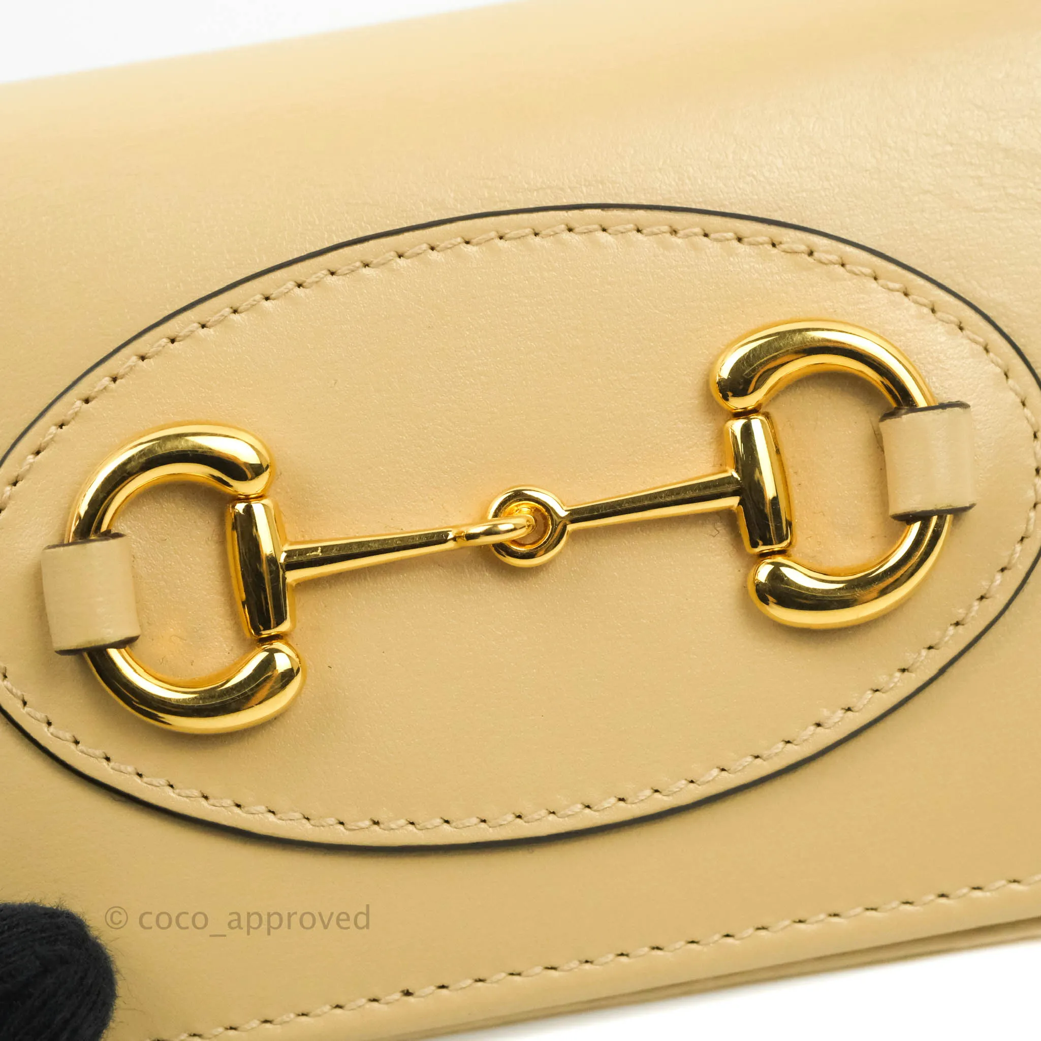 Gucci Horsebit 1955 Card Case Wallet Beige