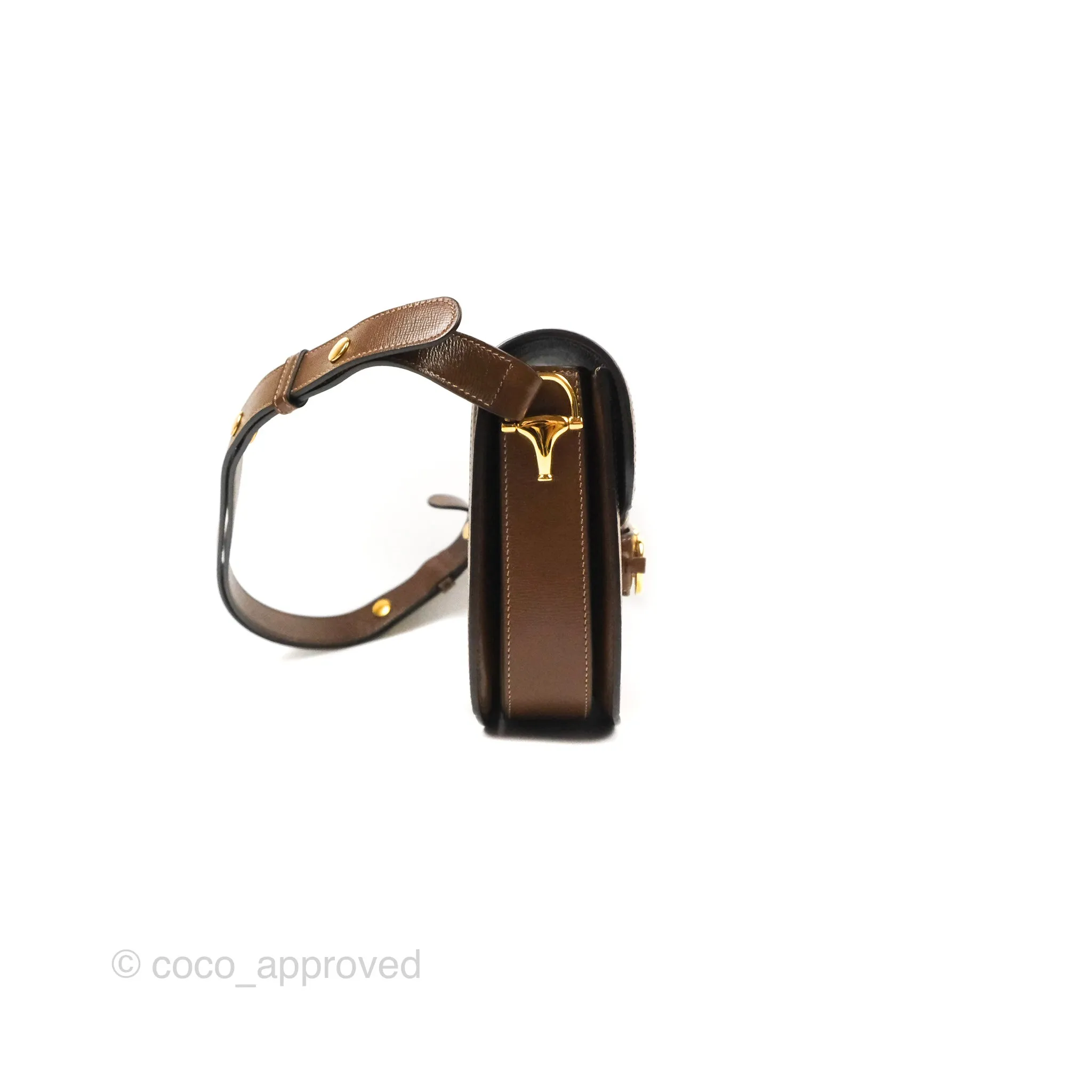 Gucci Horsebit 1955 GG Supreme Canvas Brown Shoulder Bag Gold Hardware